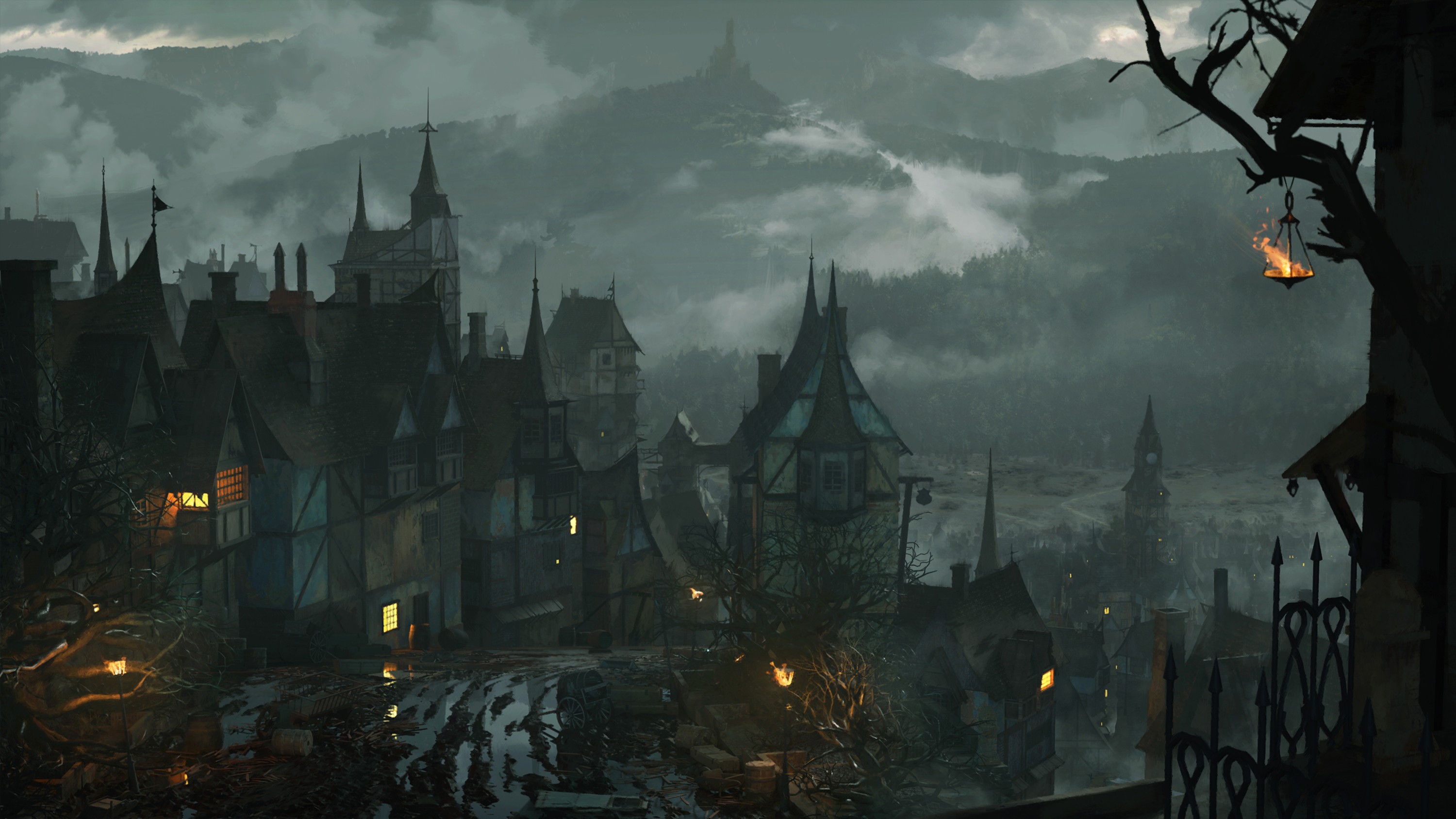 Fantasy Cityscape by Rostyslav Zagornov HD Wallpaper