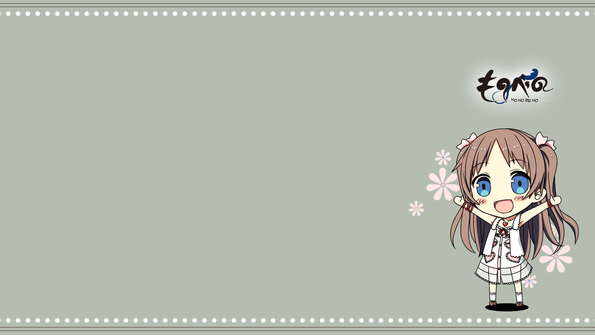 Monobeno anime girl with flowers HD Wallpaper