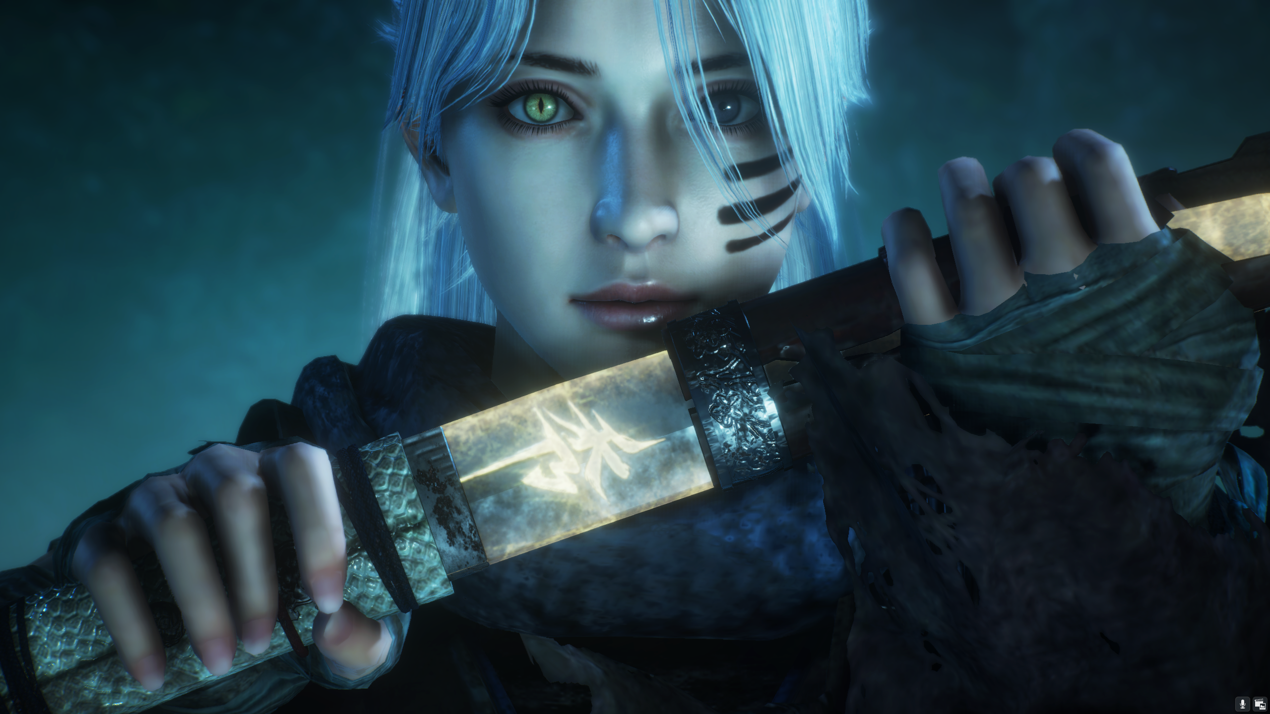 Woman with heterochromia holding a sword in Nioh 2 HD Wallpaper