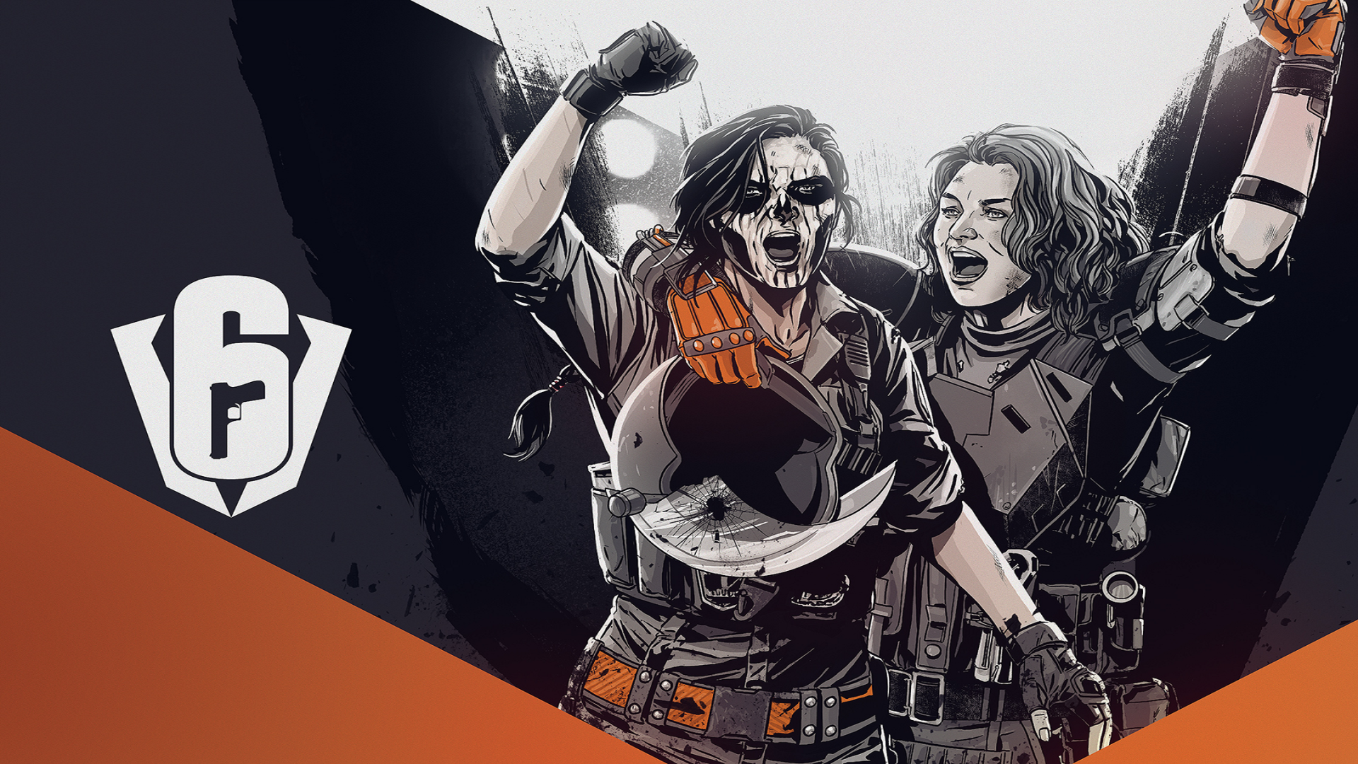Two women from Rainbow Six: Siege with arms raised HD Wallpaper