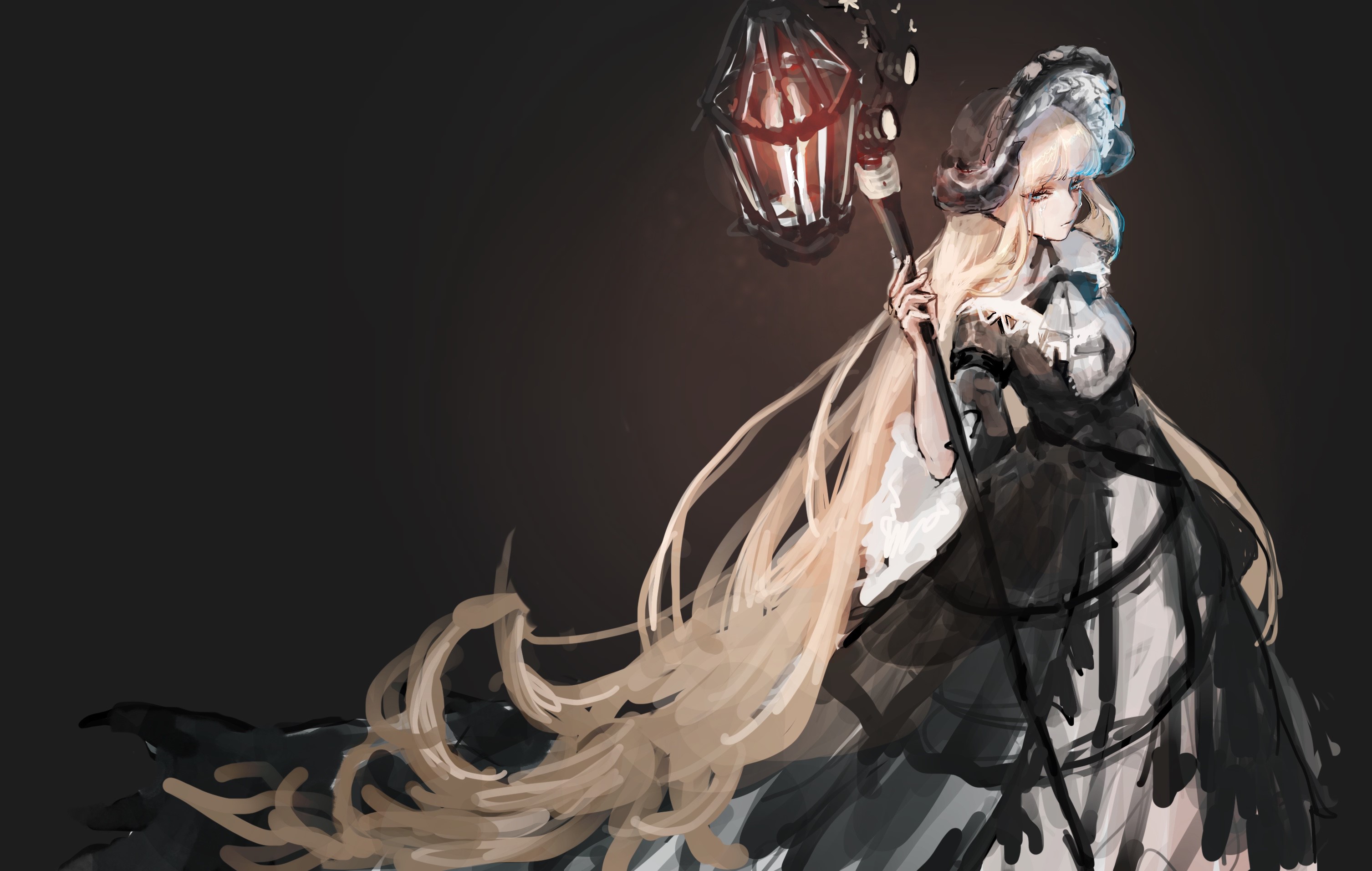 Nightingale from Arknights holding a lantern HD Wallpaper
