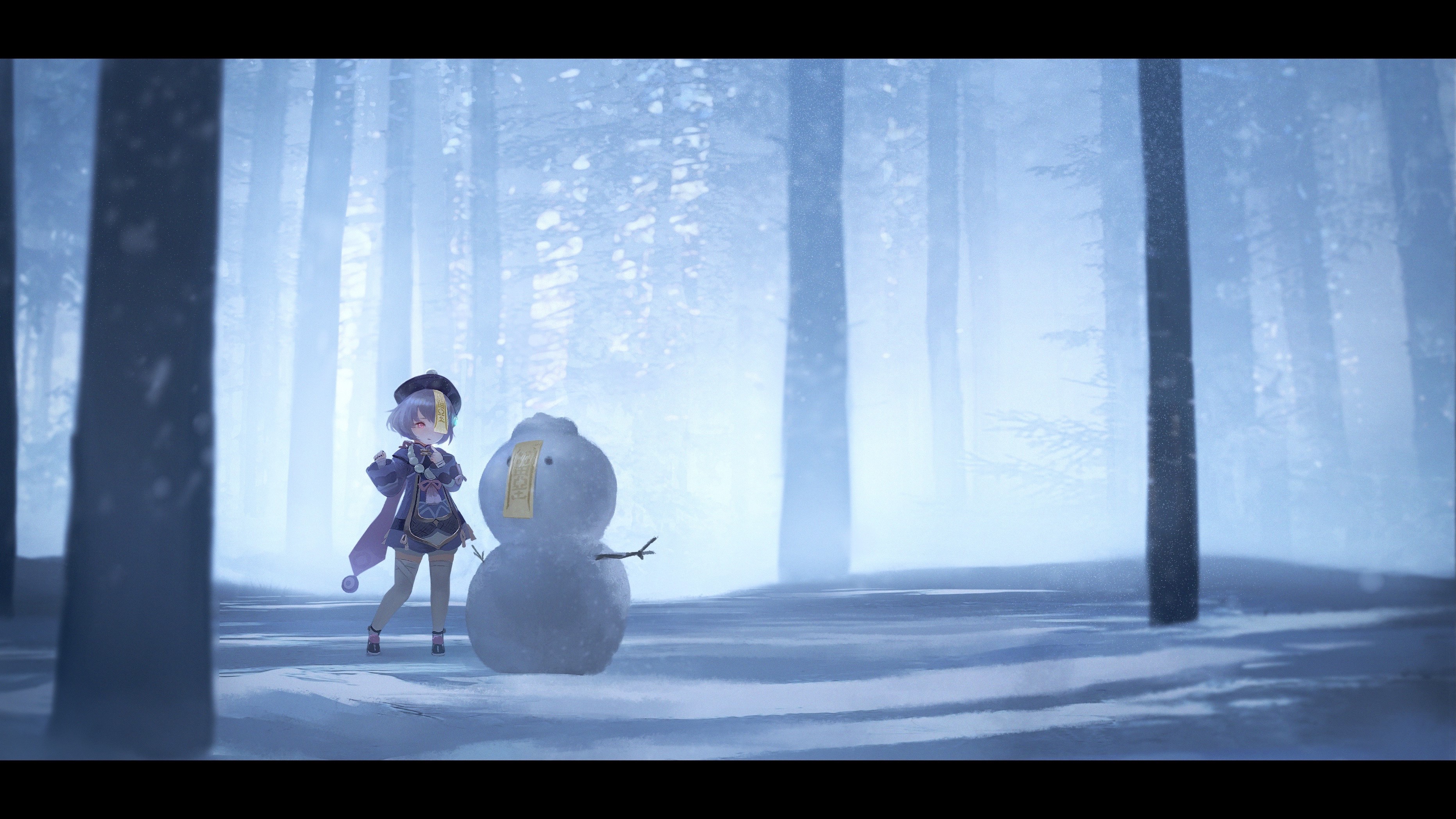 Qiqi in Snowy Forest Genshin Impact Artwork HD Wallpaper