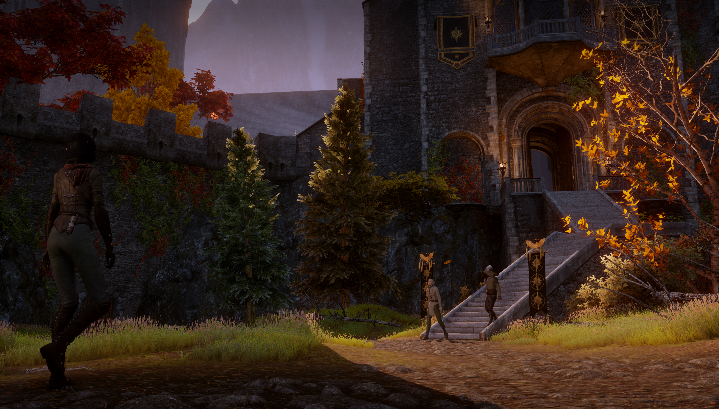 Dragon Age Inquisition: Skyhold with characters HD Wallpaper