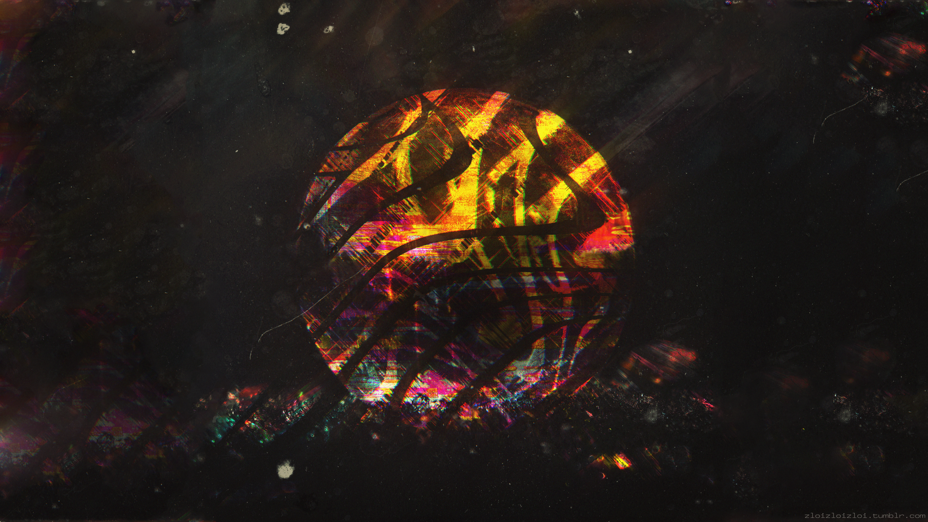 Abstract Glitch Art Circle HD Wallpaper