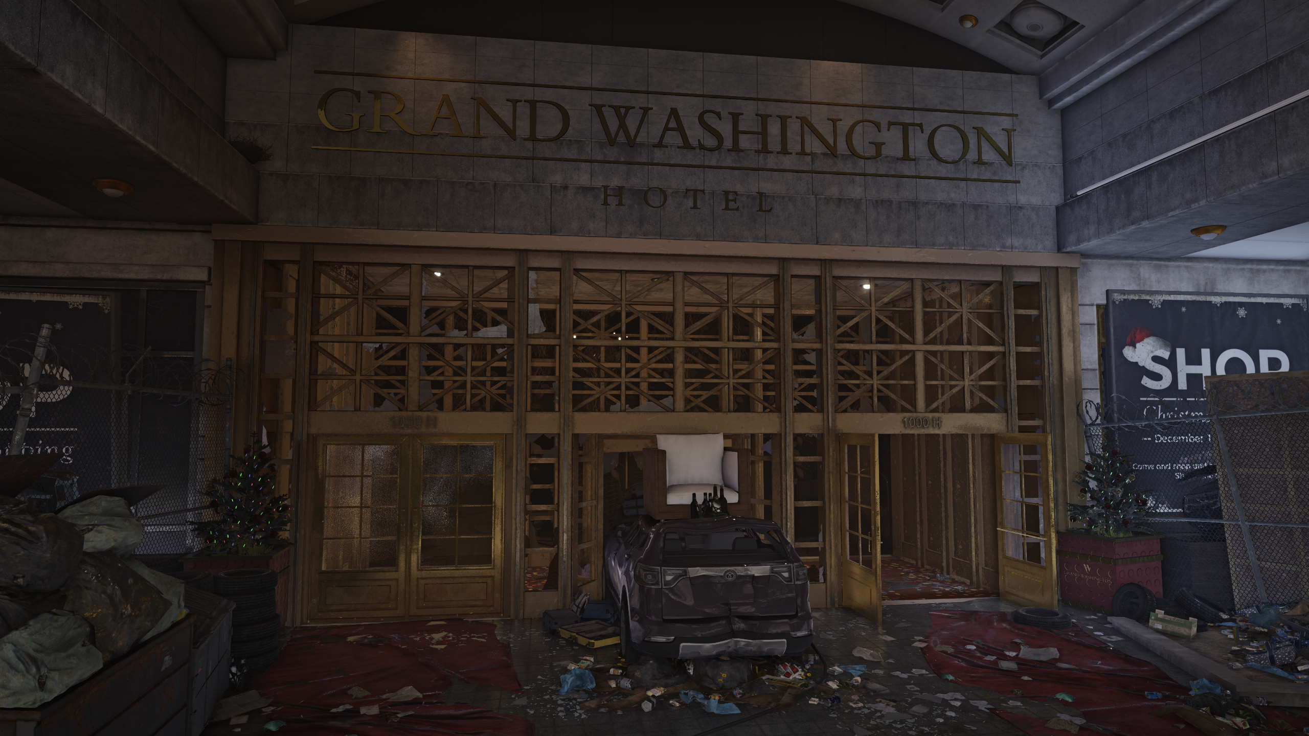 Grand Washington Hotel entrance with car HD Wallpaper