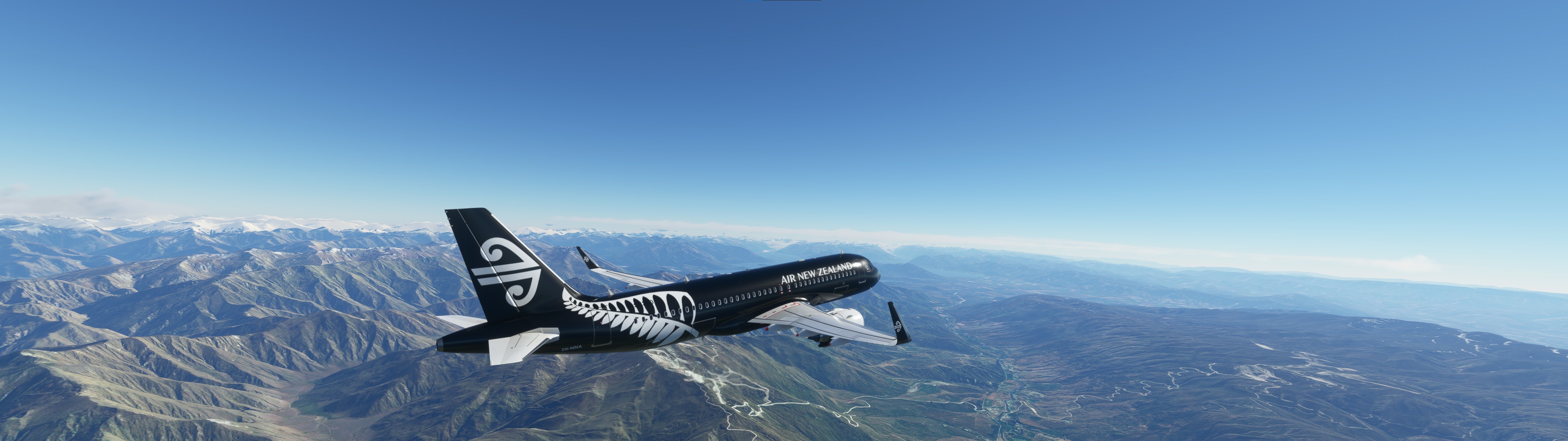 Air New Zealand Airbus A320 flying over mountains HD Wallpaper