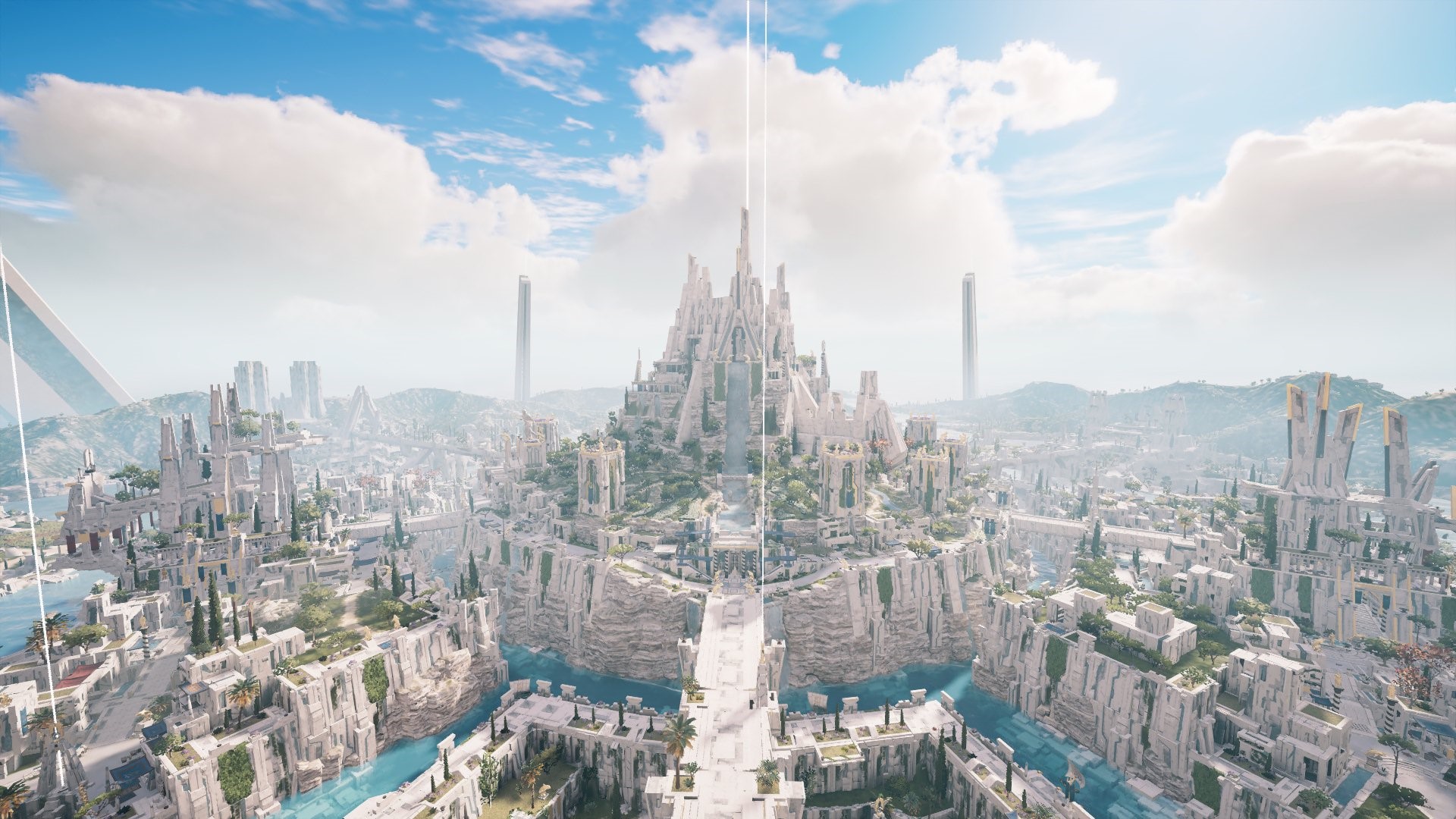 Assassin's Creed Odyssey: A majestic ancient city with white architecture HD Wallpaper