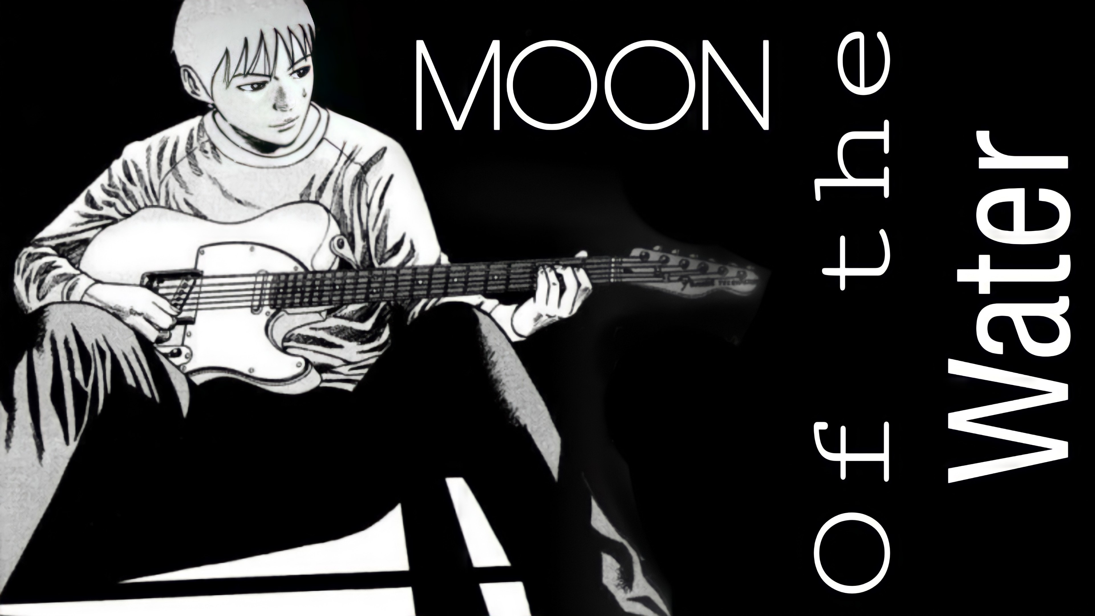 Moon of the Water manga with guitar HD Wallpaper