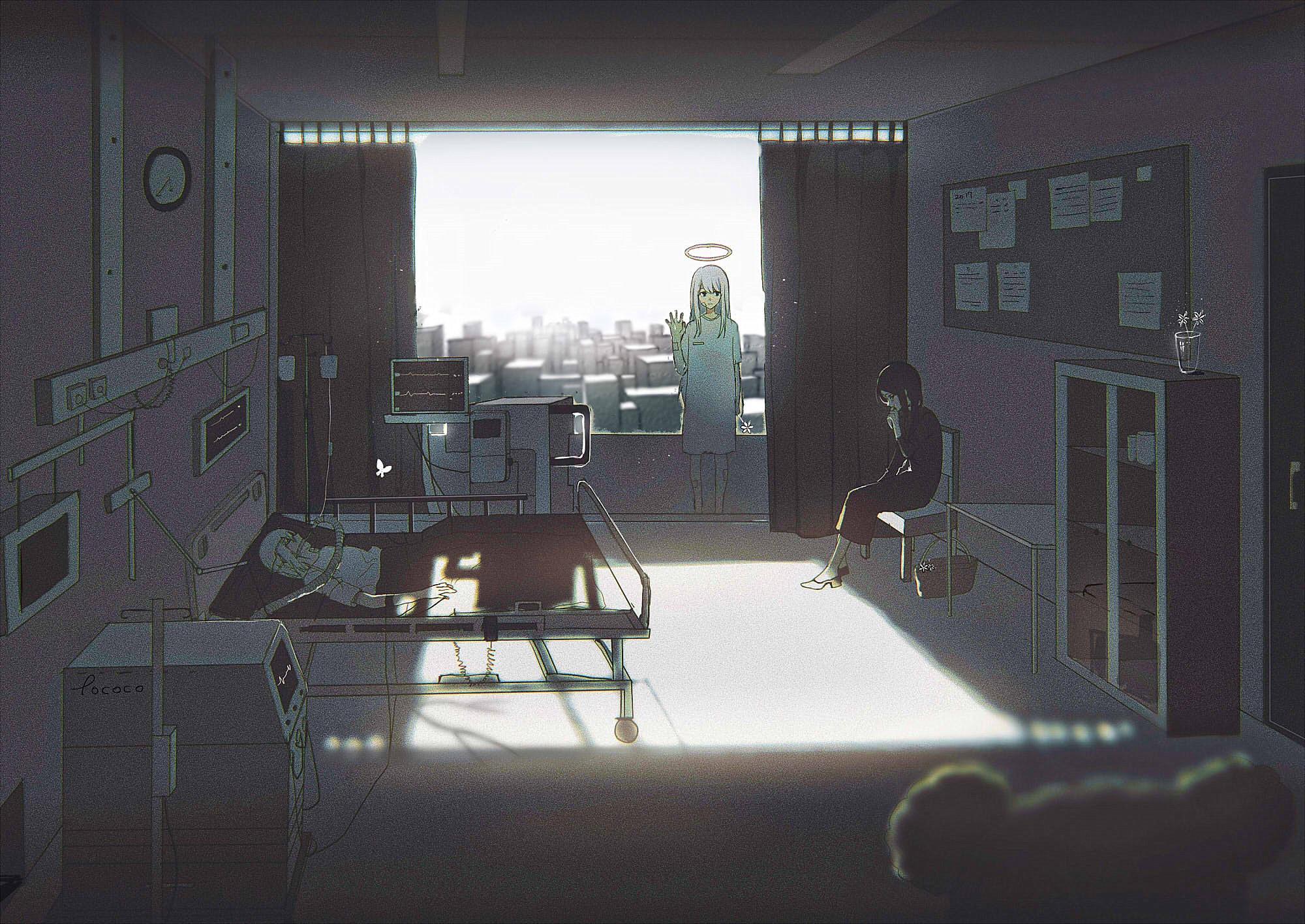 Lococo in a hospital room with an angel HD Wallpaper