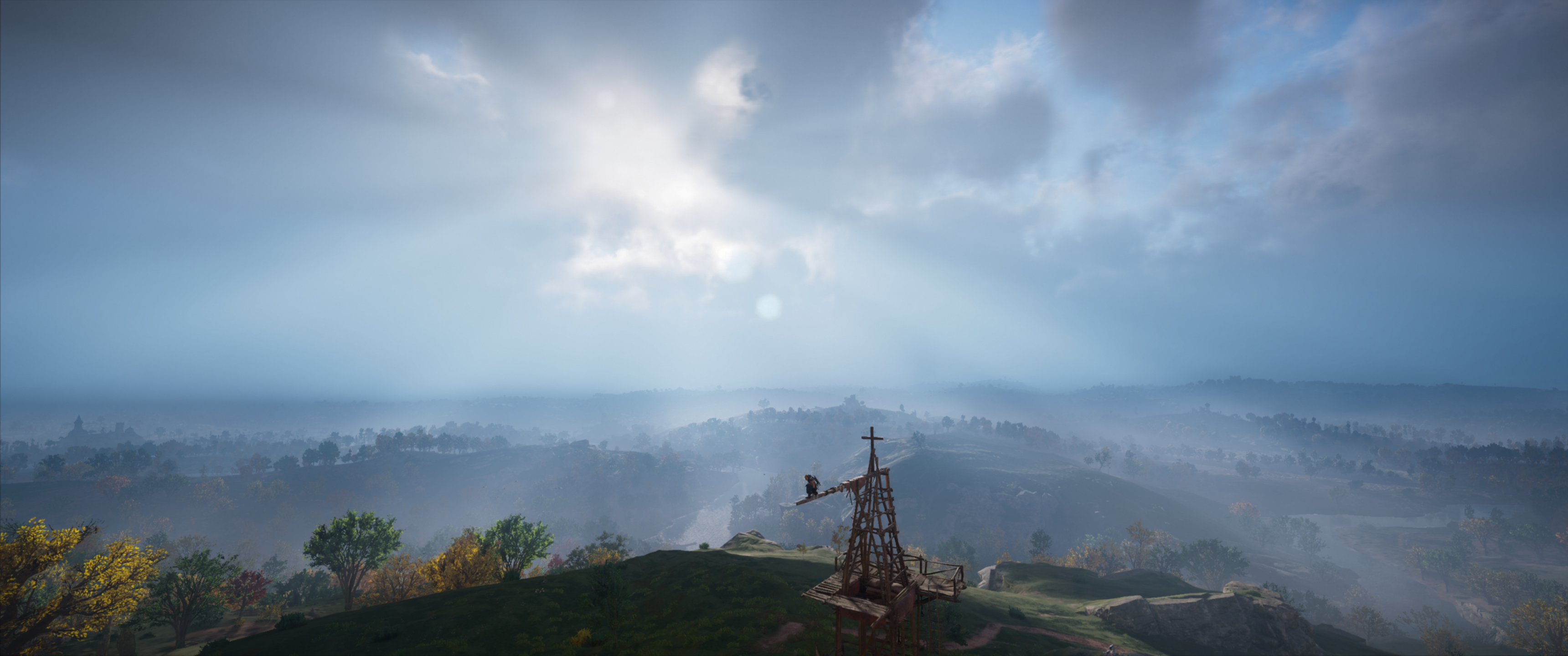 Assassin's Creed Valhalla landscape with a wooden structure HD Wallpaper