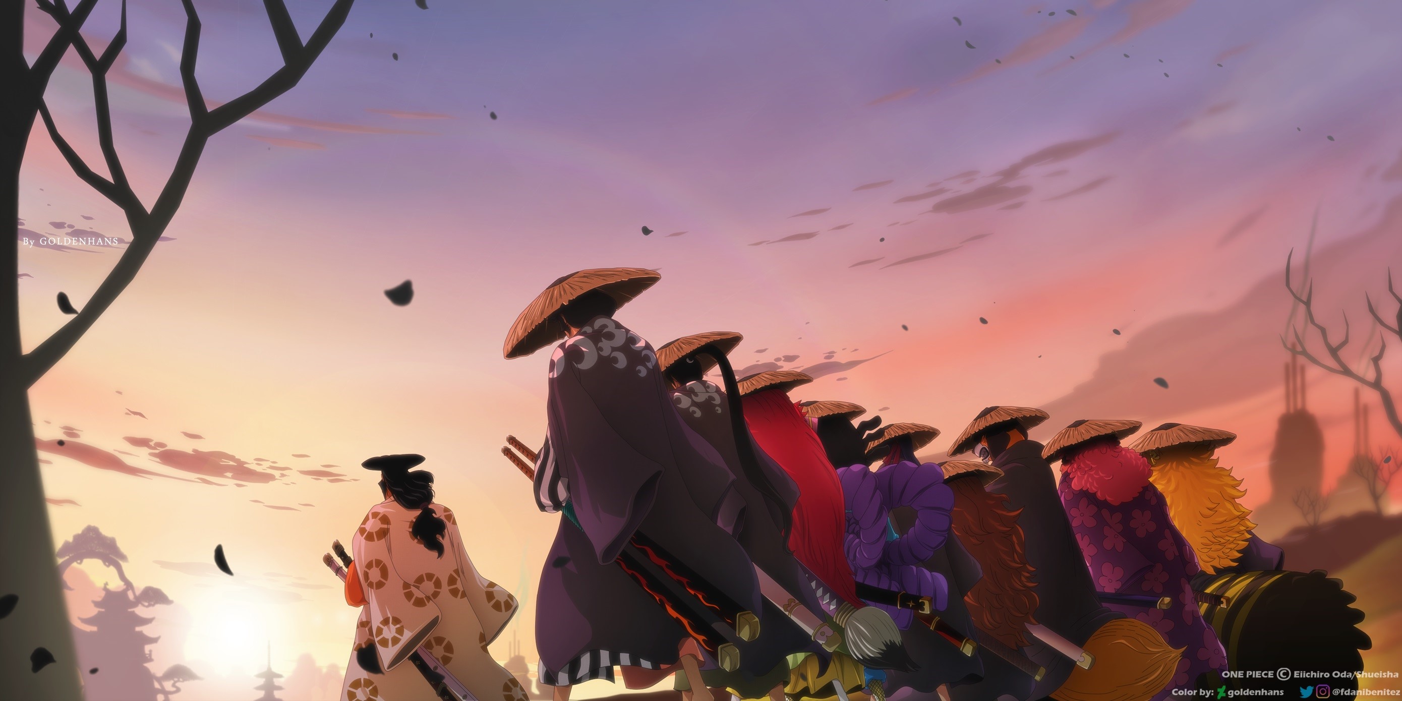 Samurai from One Piece walking at sunset HD Wallpaper