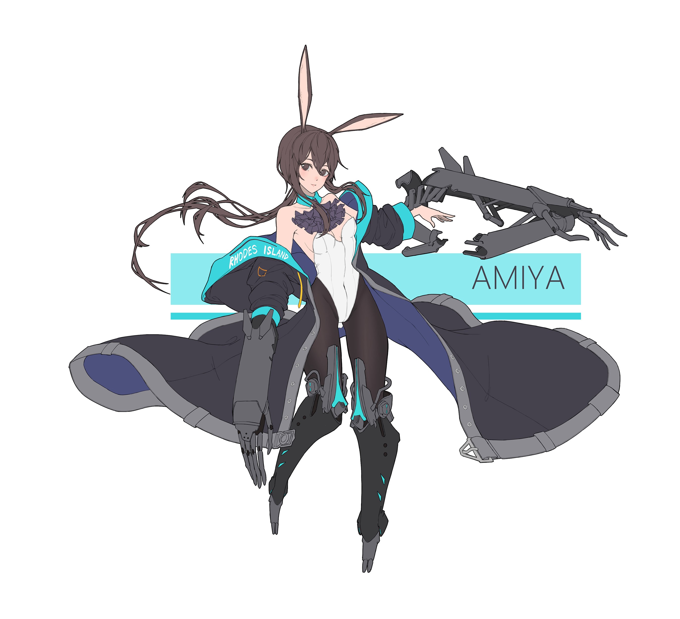 Amiya from Arknights with a weapon HD Wallpaper