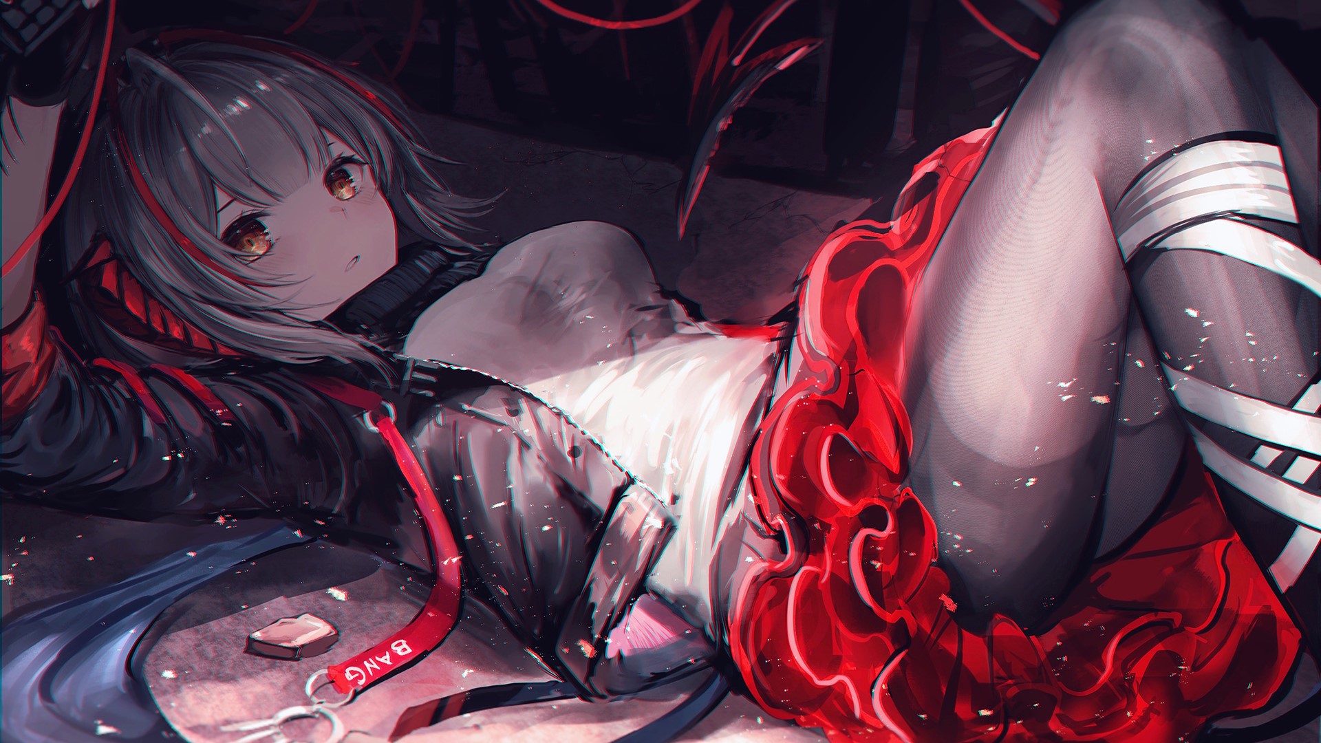 W from Arknights lying down HD Wallpaper