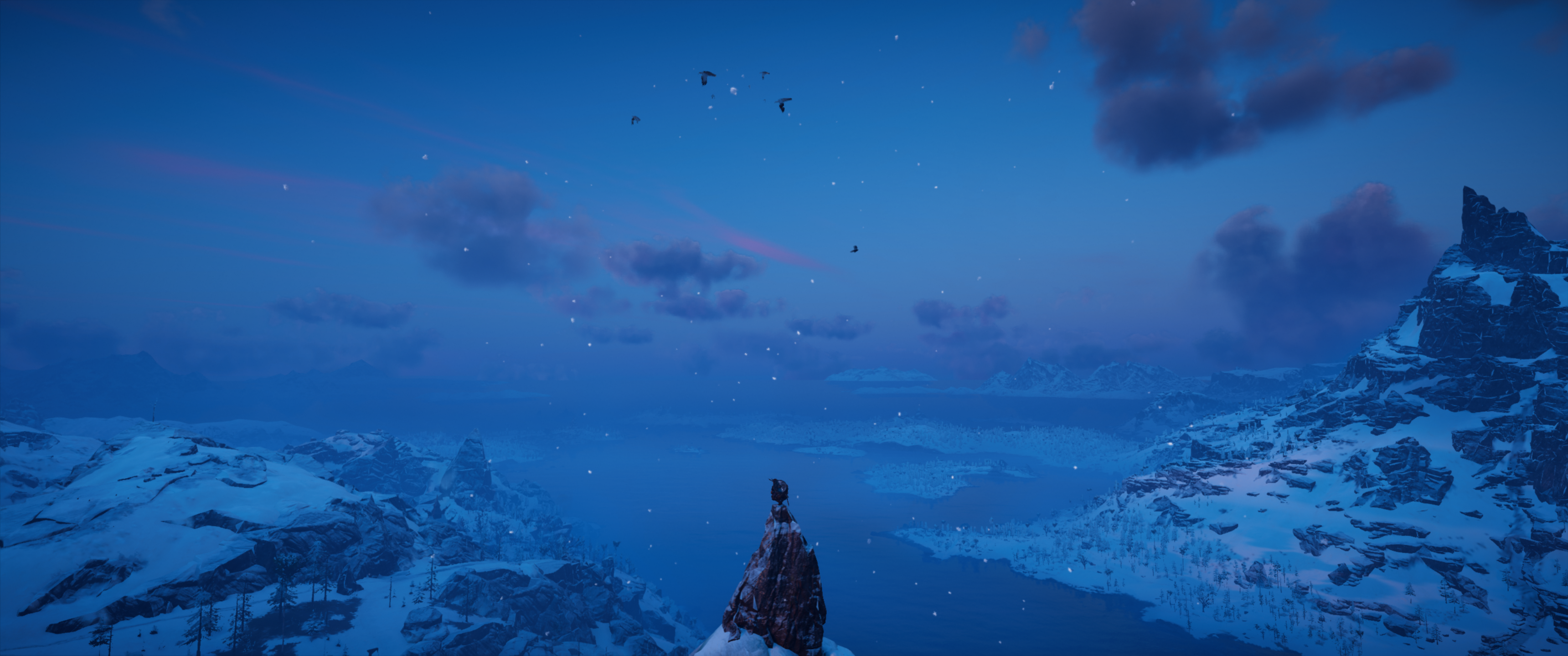 Eivor from Assassin's Creed Valhalla in a snowy landscape HD Wallpaper
