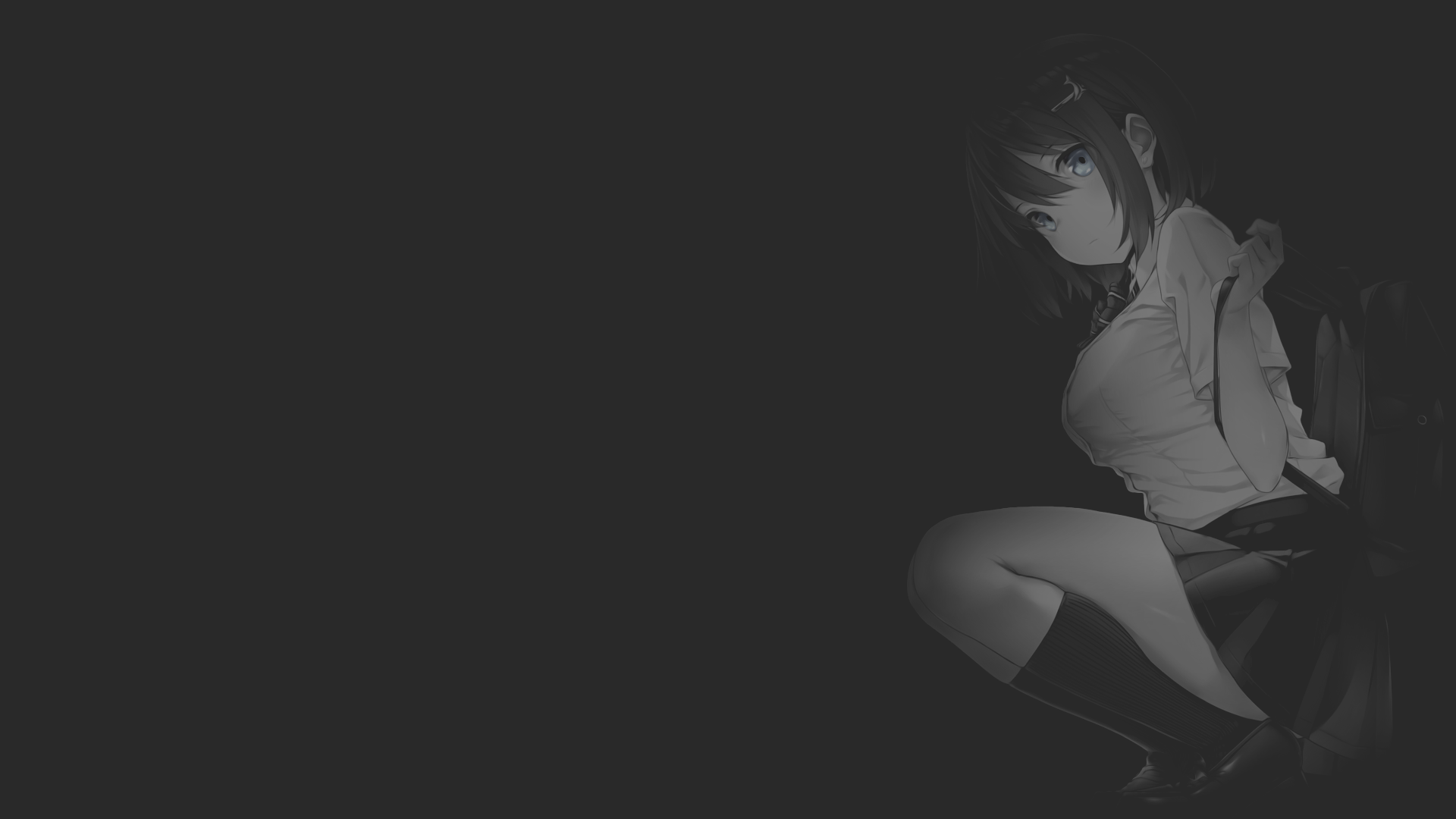 Anime girl in school uniform HD Wallpaper