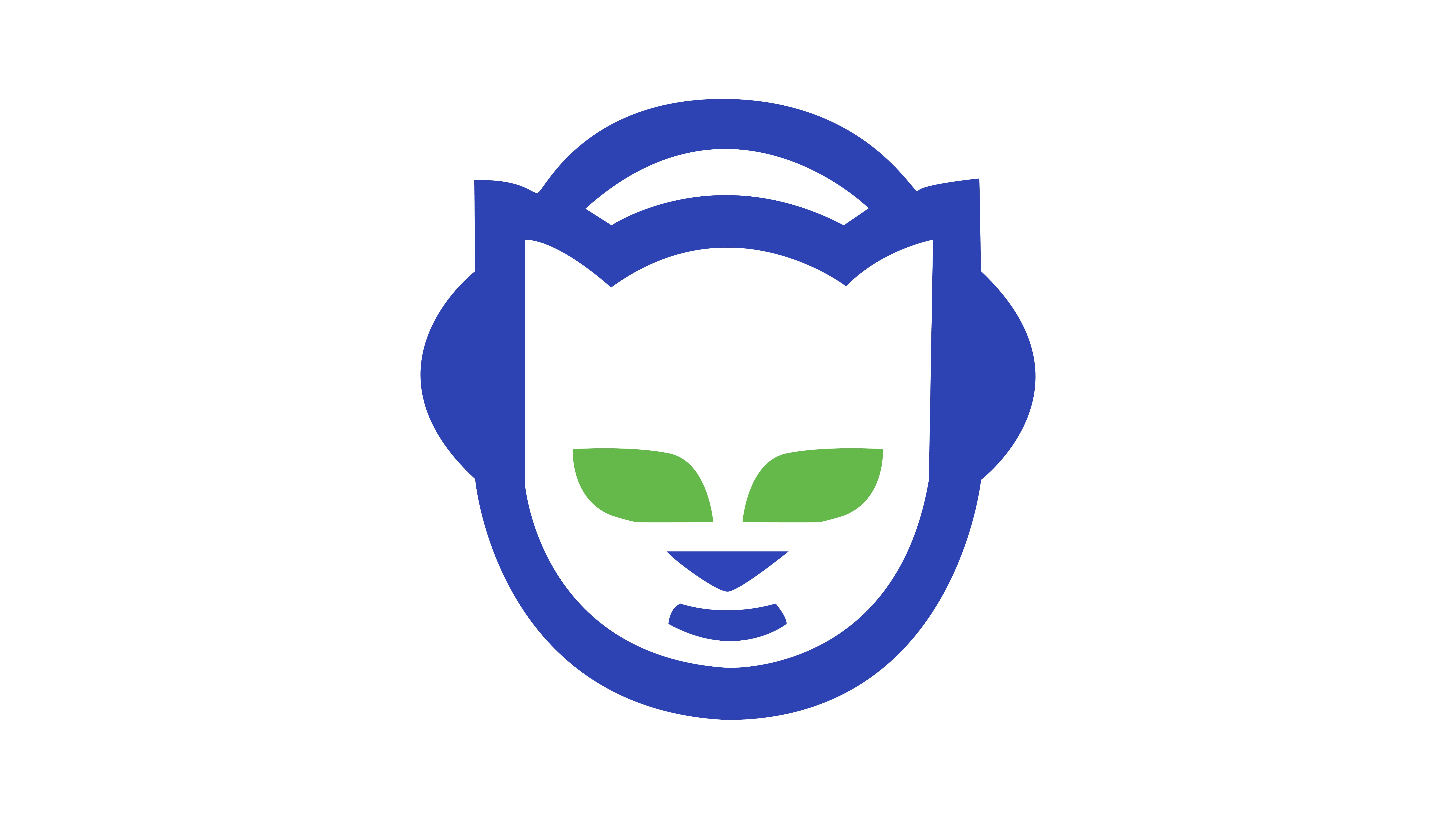 Napster logo with cat-like character wearing headphones HD Wallpaper