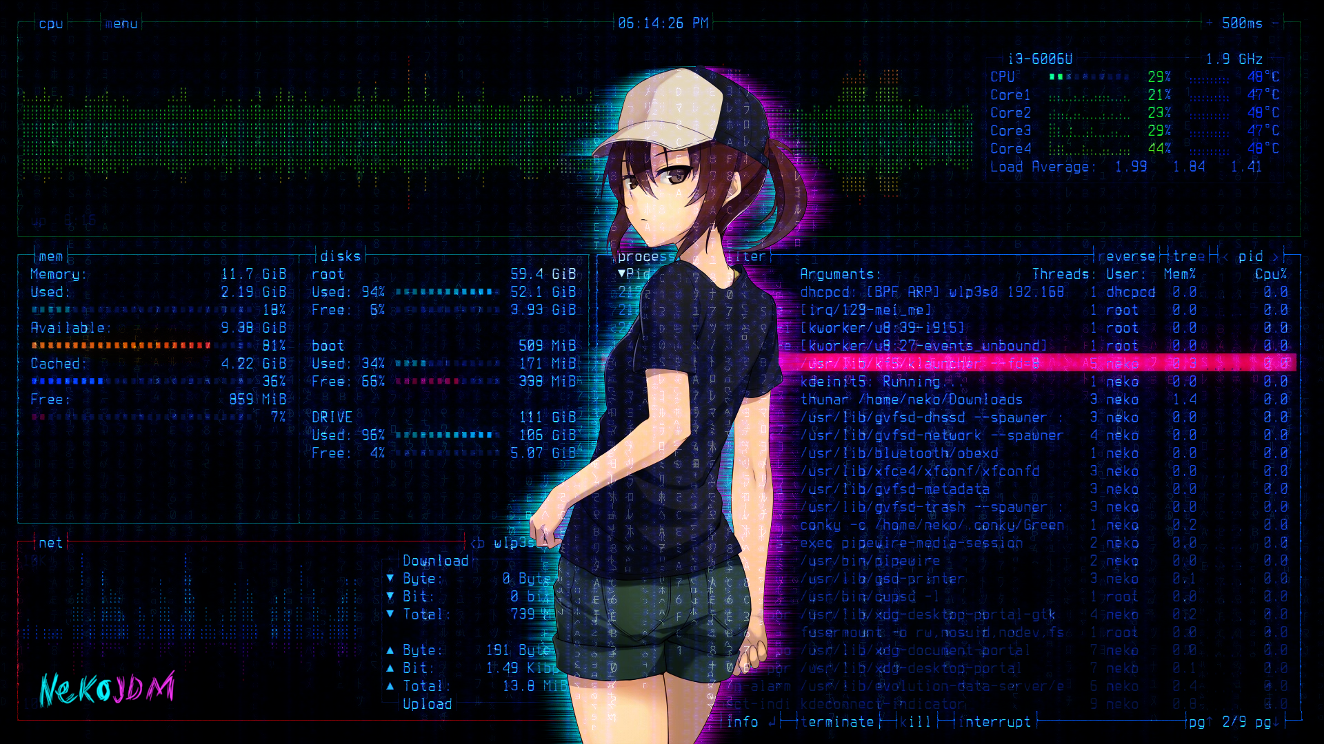 Misaka Mikoto from To Aru Kagaku no Railgun with bpytop HD Wallpaper