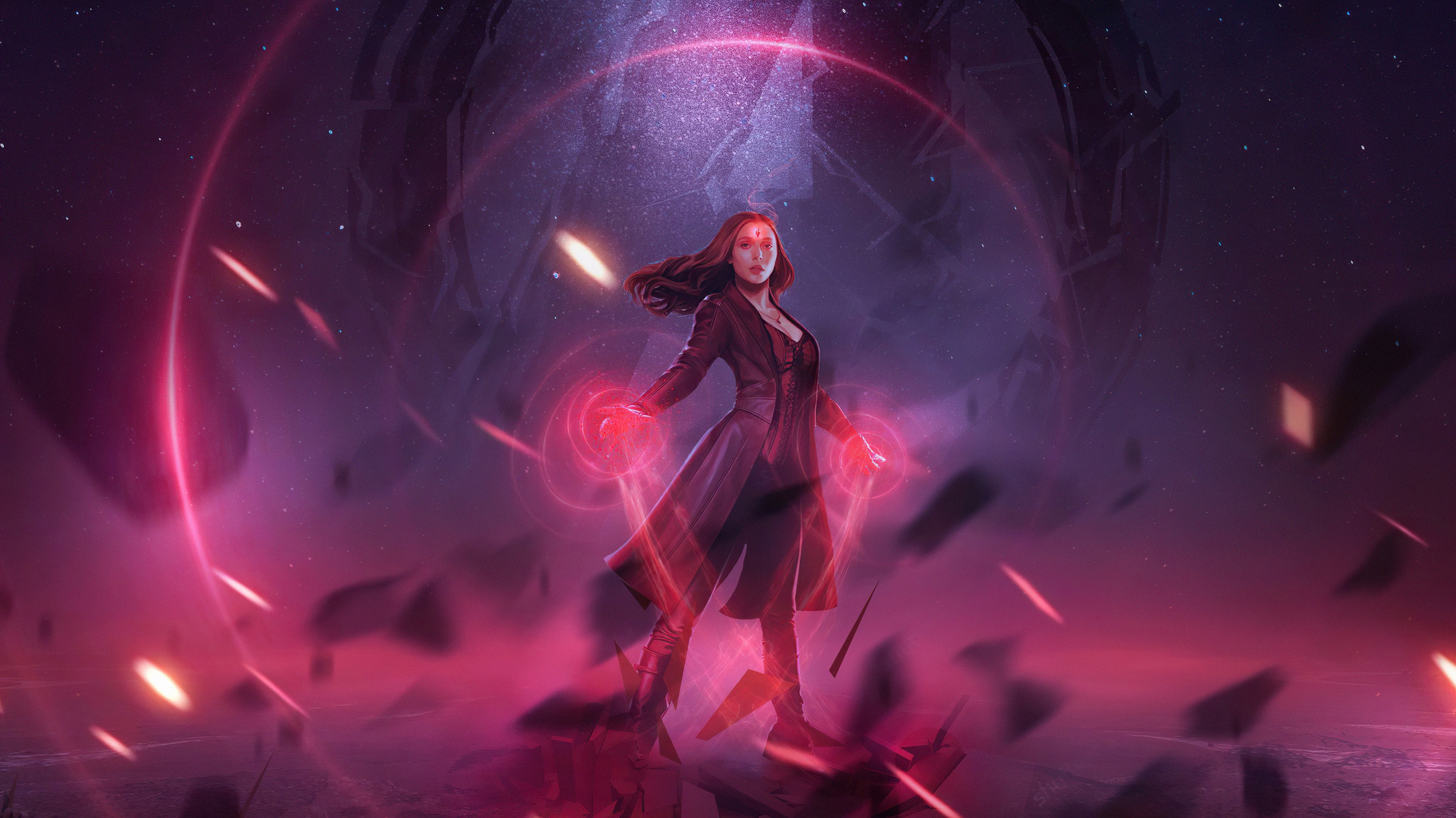 Scarlet Witch from Marvel Comics artwork HD Wallpaper