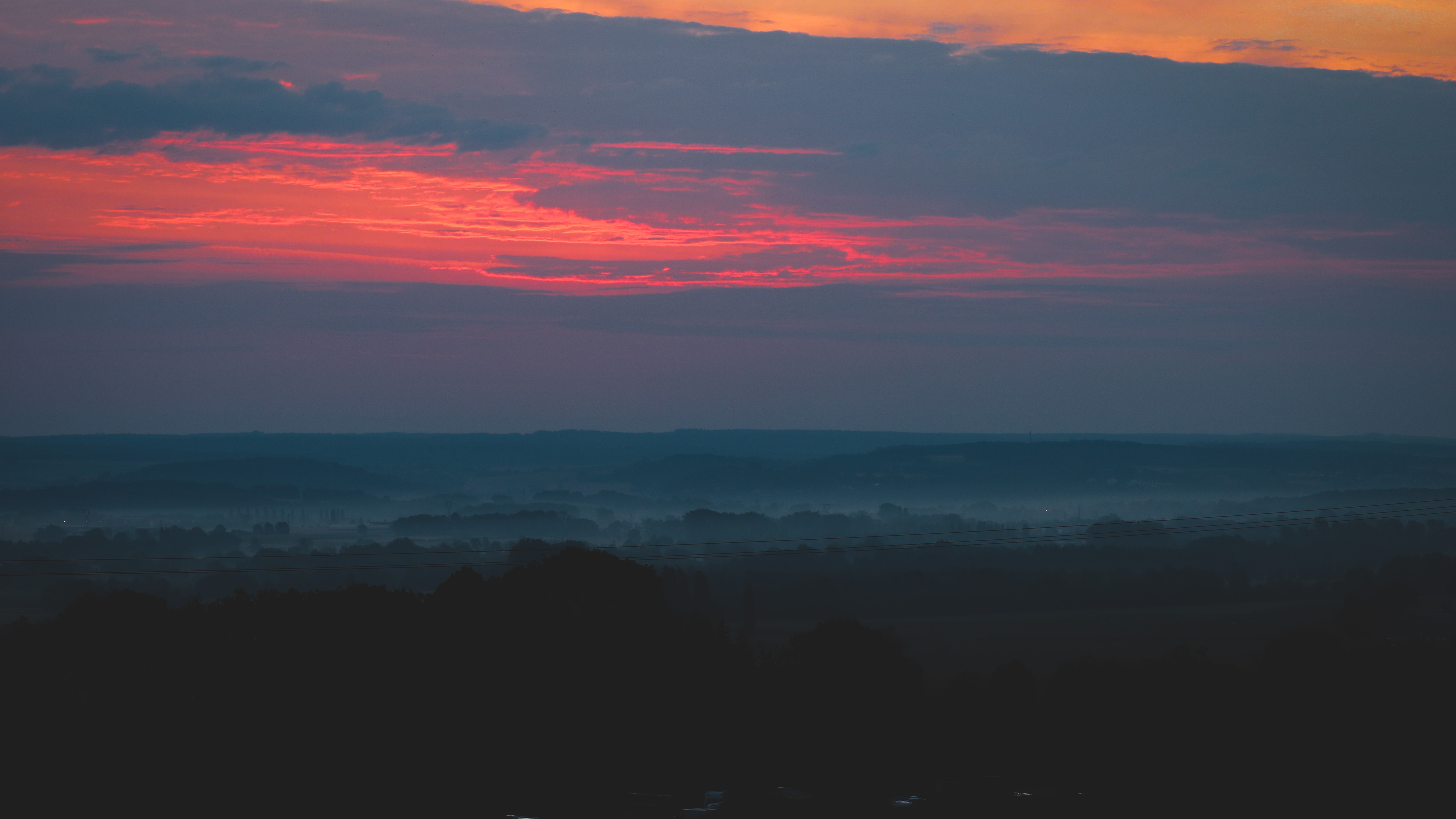 4K Sunrise over Misty French Landscape HD Wallpaper