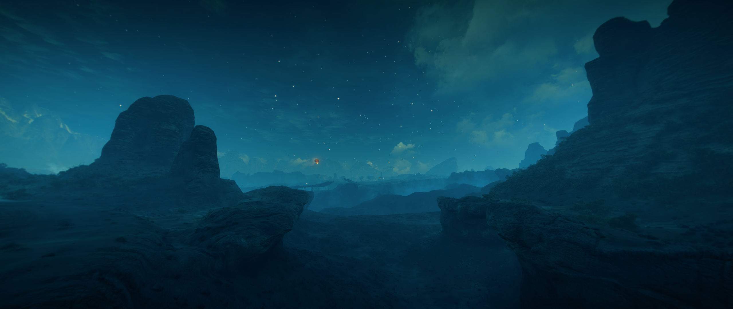Rage 2 screenshot of a desolate alien landscape at night HD Wallpaper