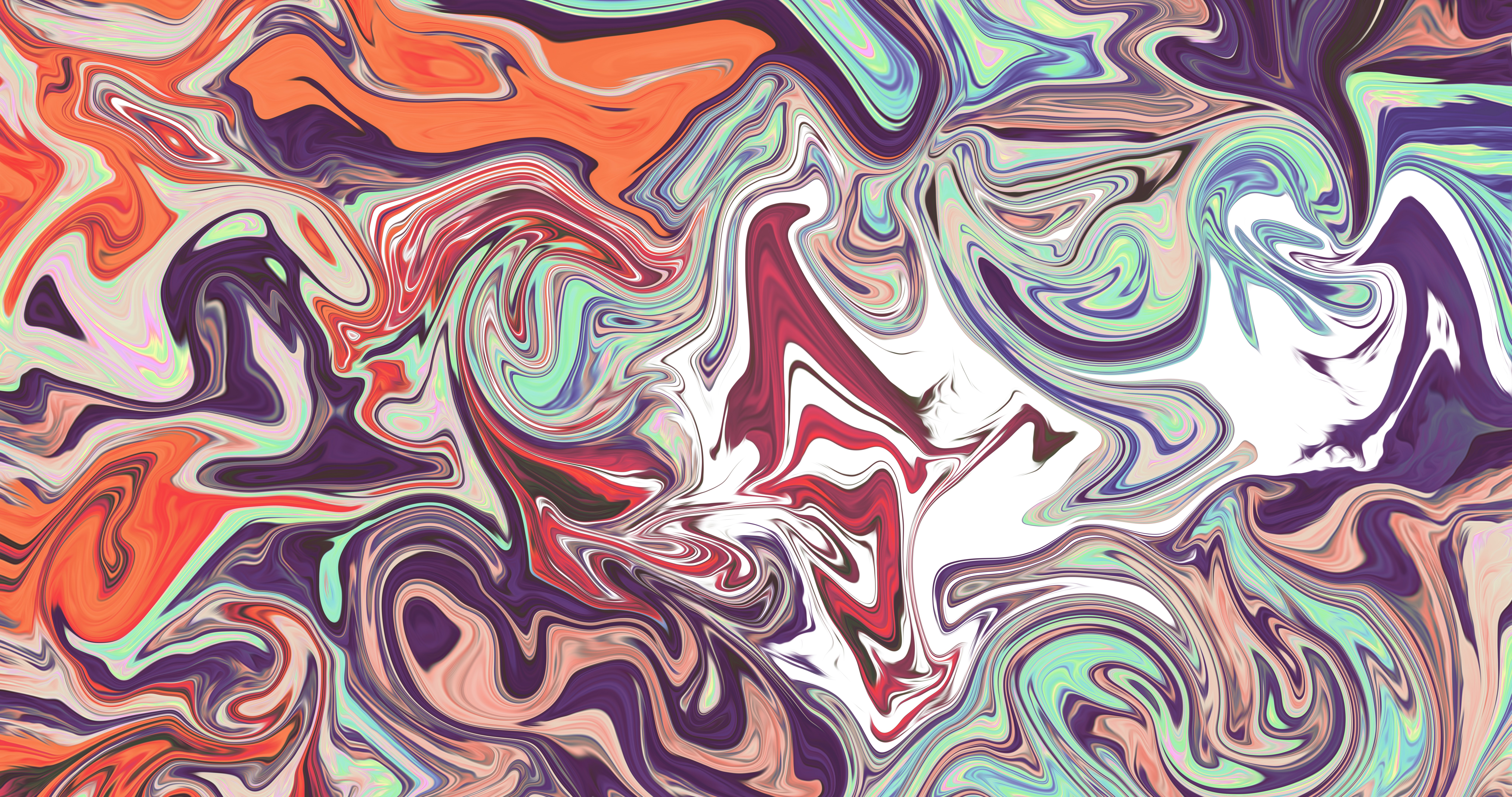 Abstract colorful liquid artwork with fluid shapes HD Wallpaper