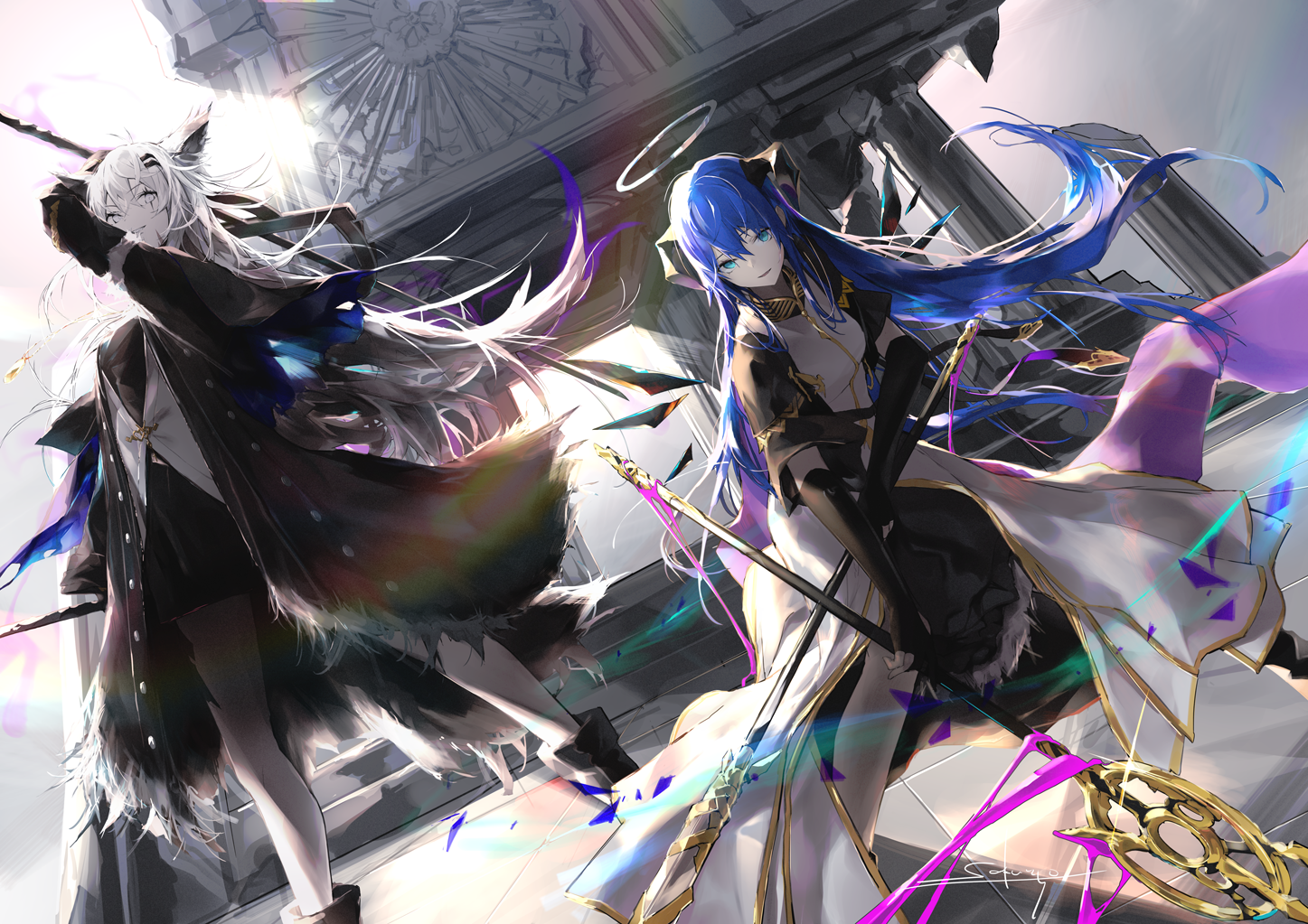 Arknights Characters Lappland and Mostima Artwork HD Wallpaper