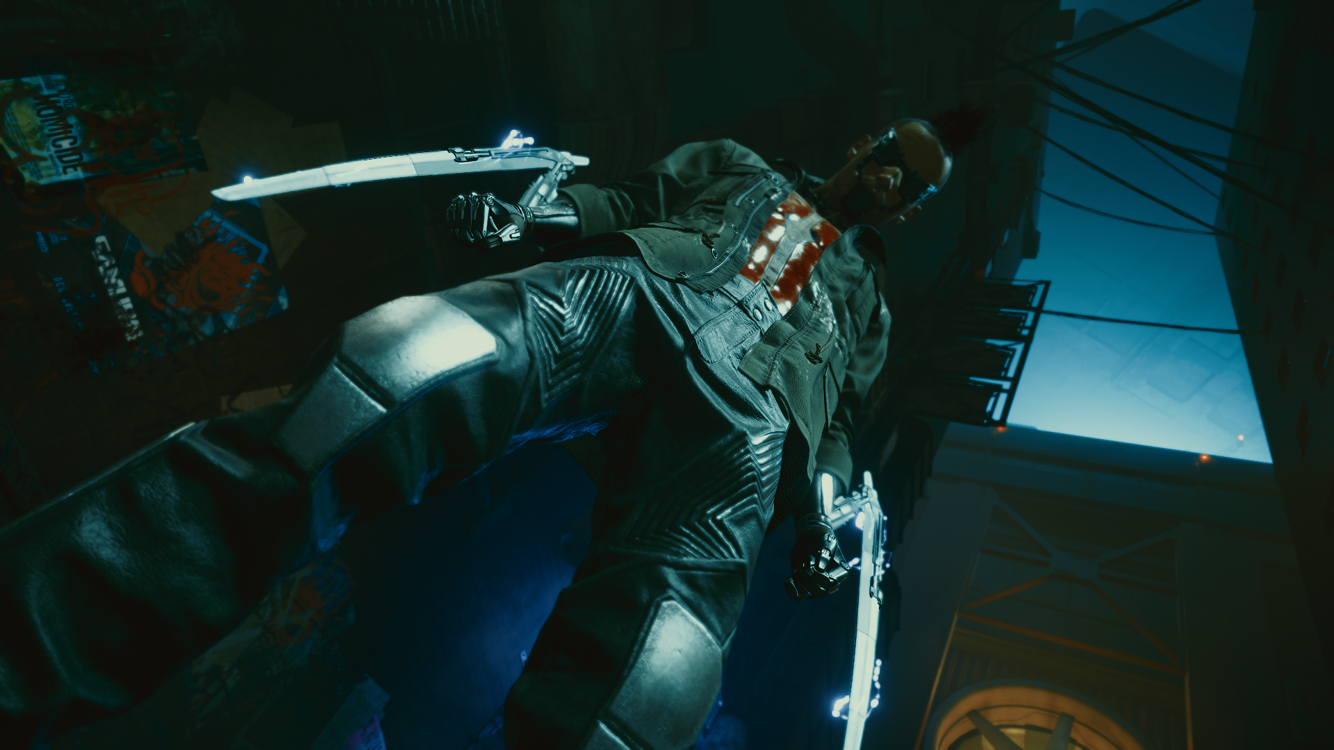 Cyberpunk 2077 character with cybernetic arm and blade HD Wallpaper