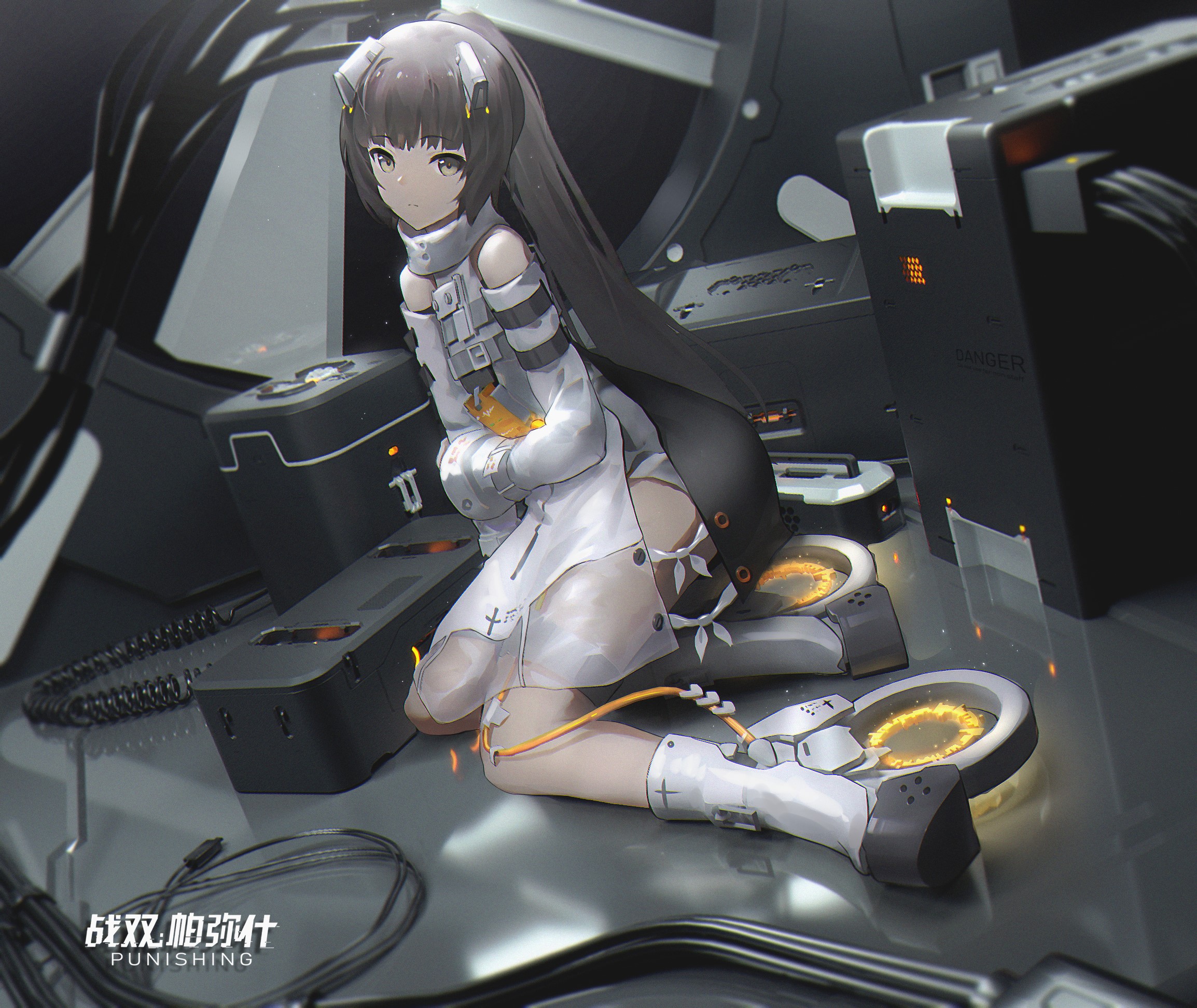 Girl from Punishing: Gray Raven in futuristic setting HD Wallpaper