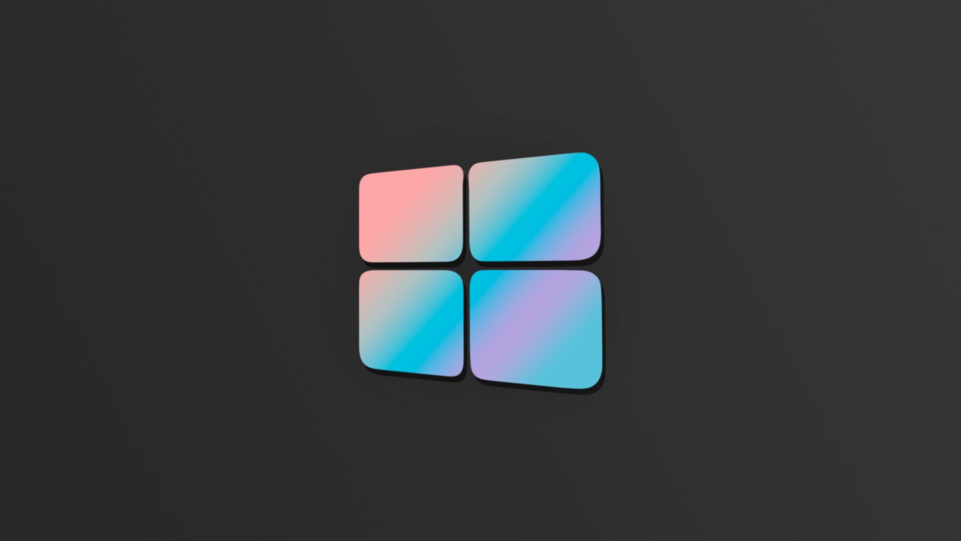 Microsoft Windows logo with gradient colors on dark background HD Wallpaper