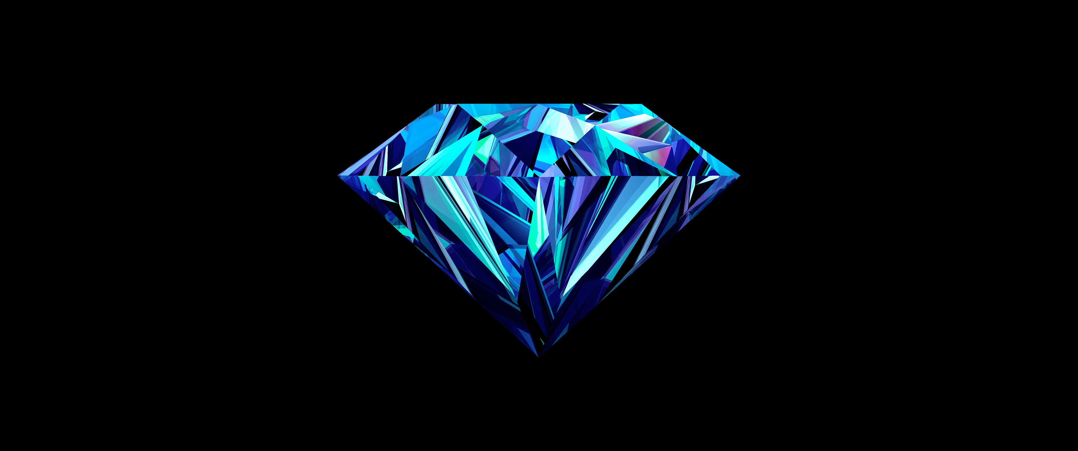 Abstract blue diamond on black background HD Wallpaper