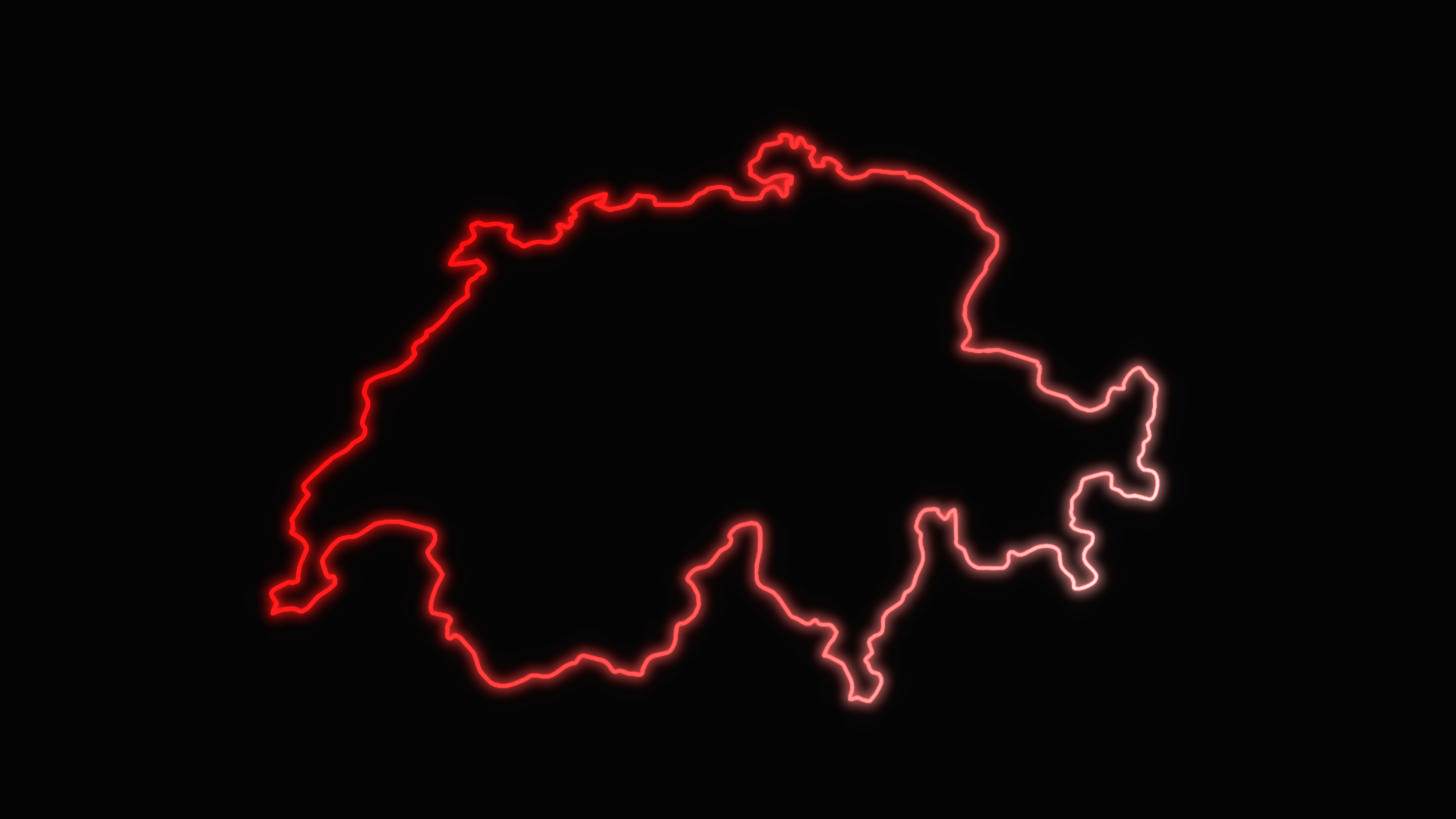 4K Neon Outline of Switzerland Map HD Wallpaper