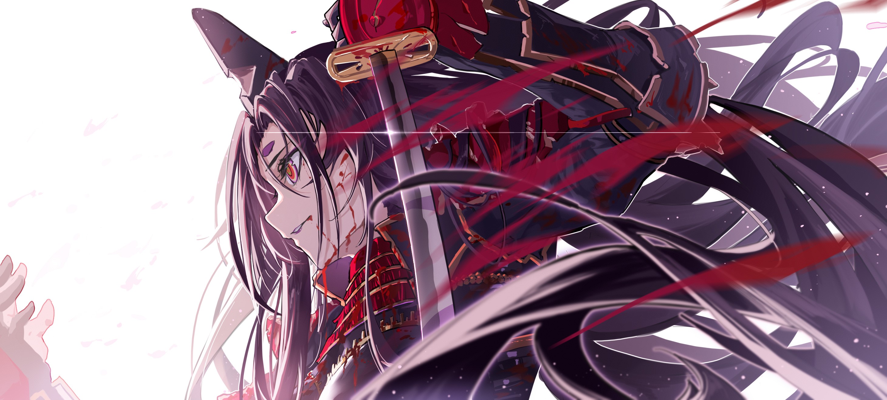 Ushiwakamaru from Fate Series with sword and blood HD Wallpaper