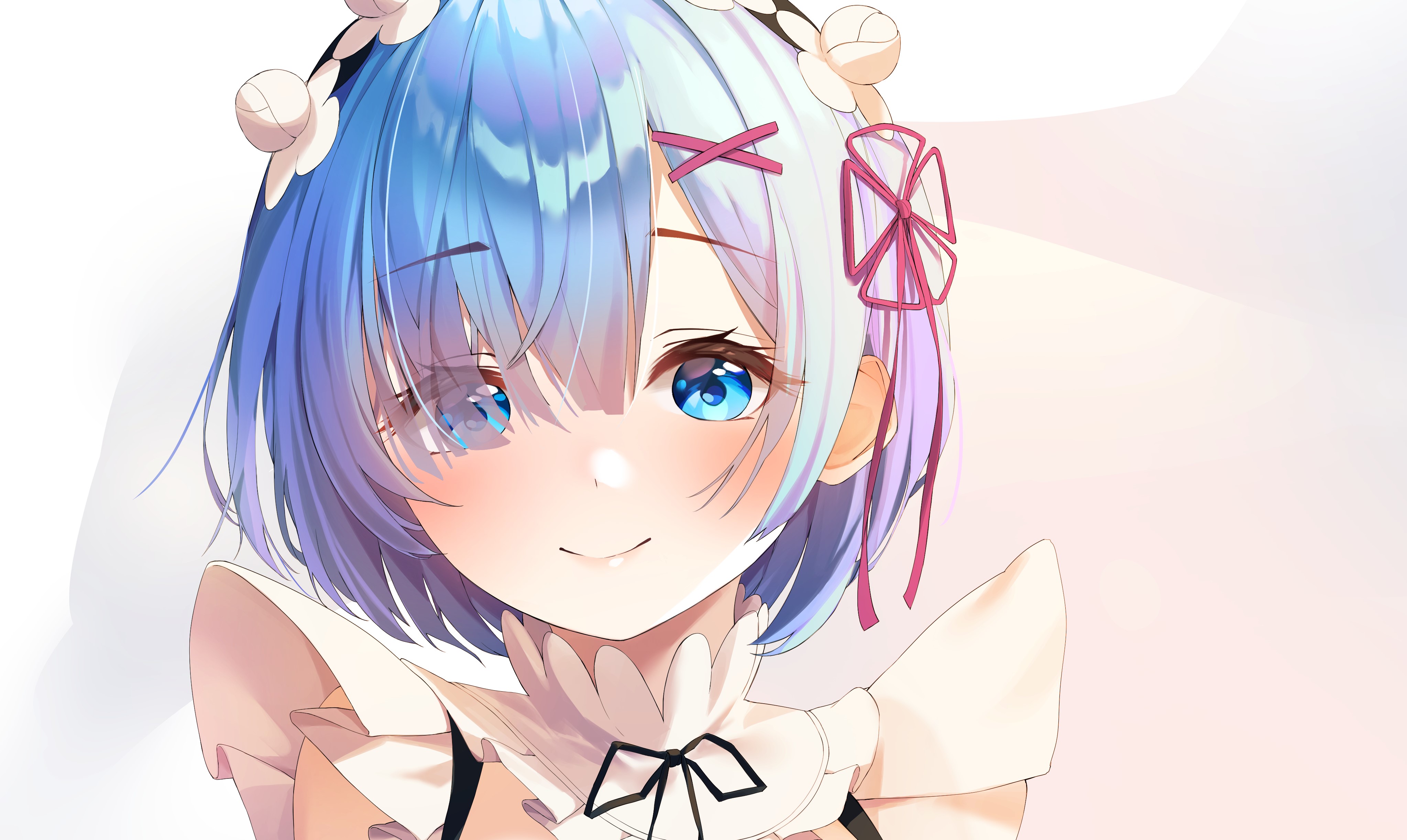 Rem from Re:Zero with Blue Hair and Eyes HD Wallpaper