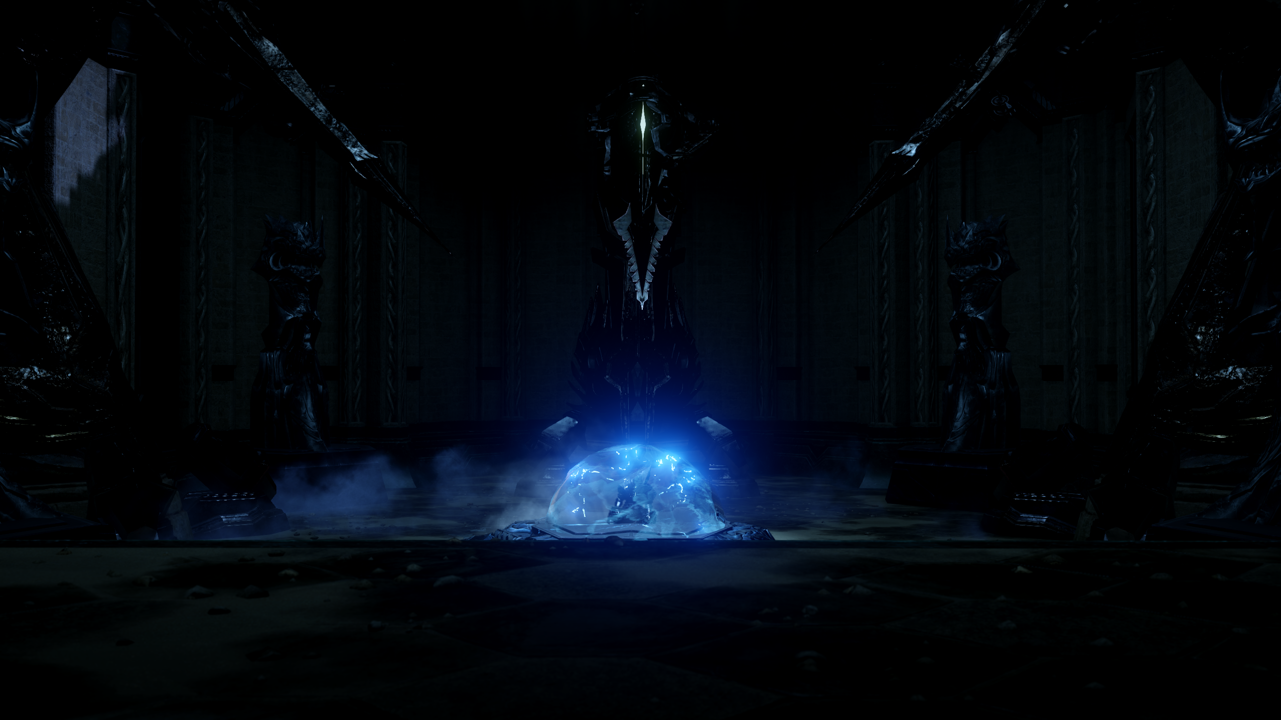 Dragon Age: Inquisition - Dark Temple with Blue Orb HD Wallpaper