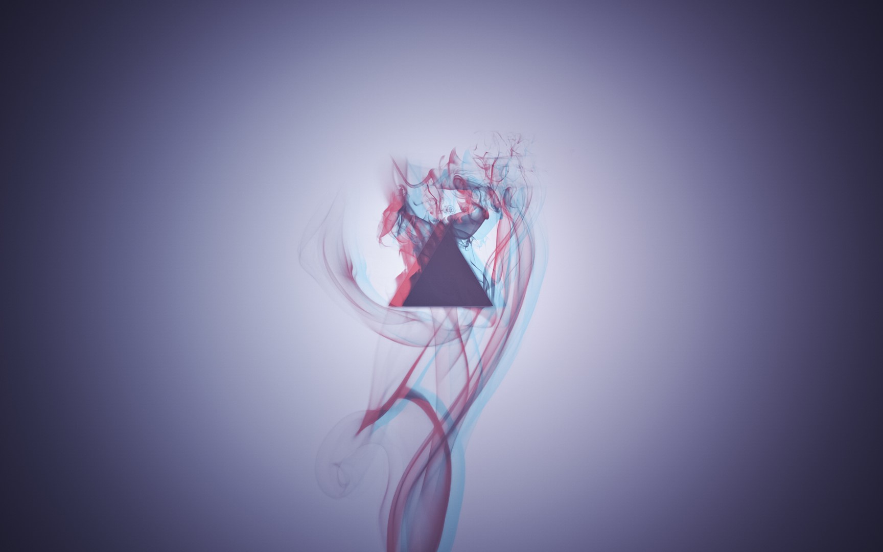 Abstract 3D graphics with smoke and triangle HD Wallpaper
