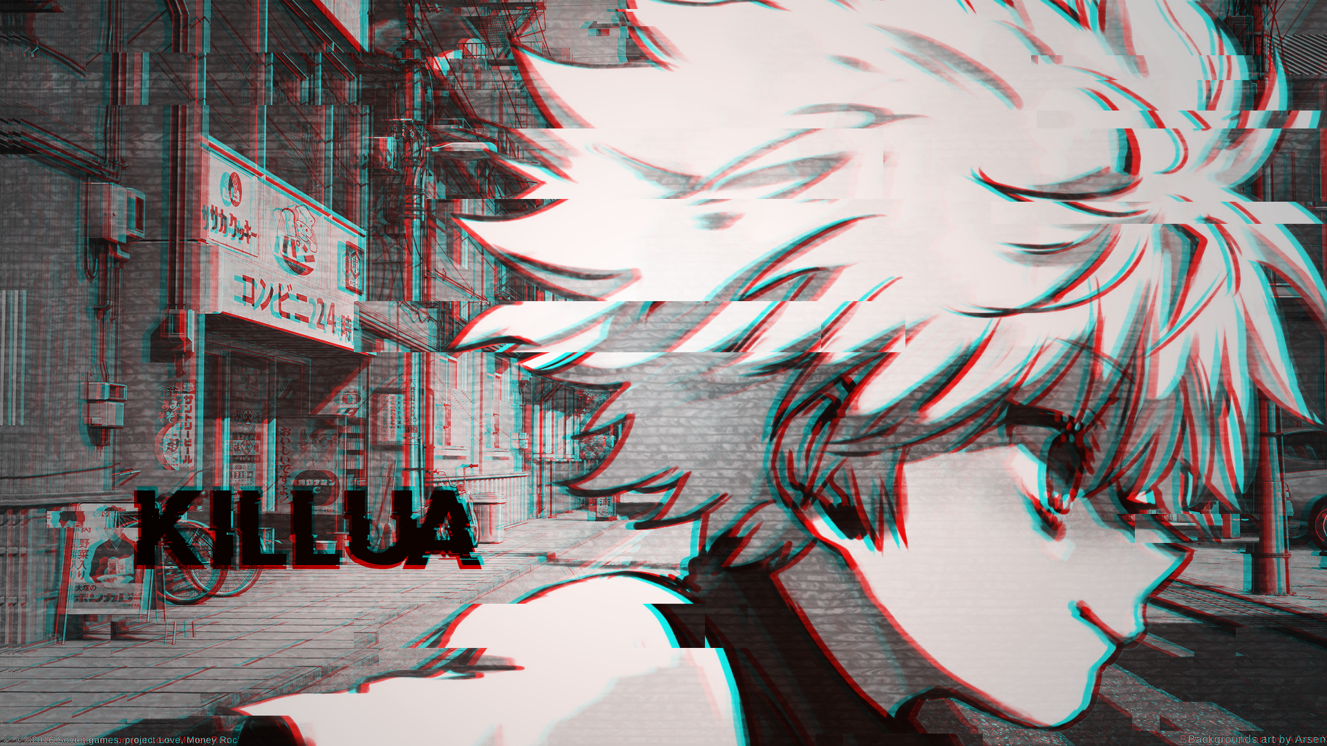 Killua Zoldyck from Hunter x Hunter glitch art HD Wallpaper