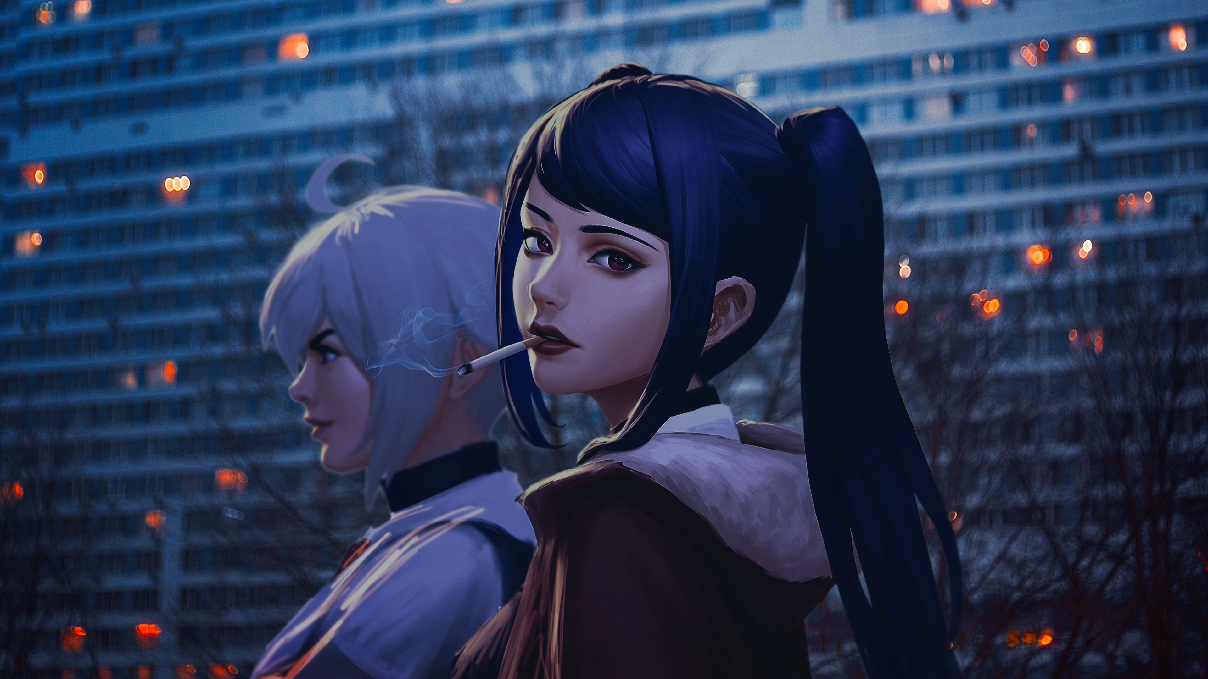 Julianne Stingray and Dana Zane from VA-11 Hall-A smoking HD Wallpaper