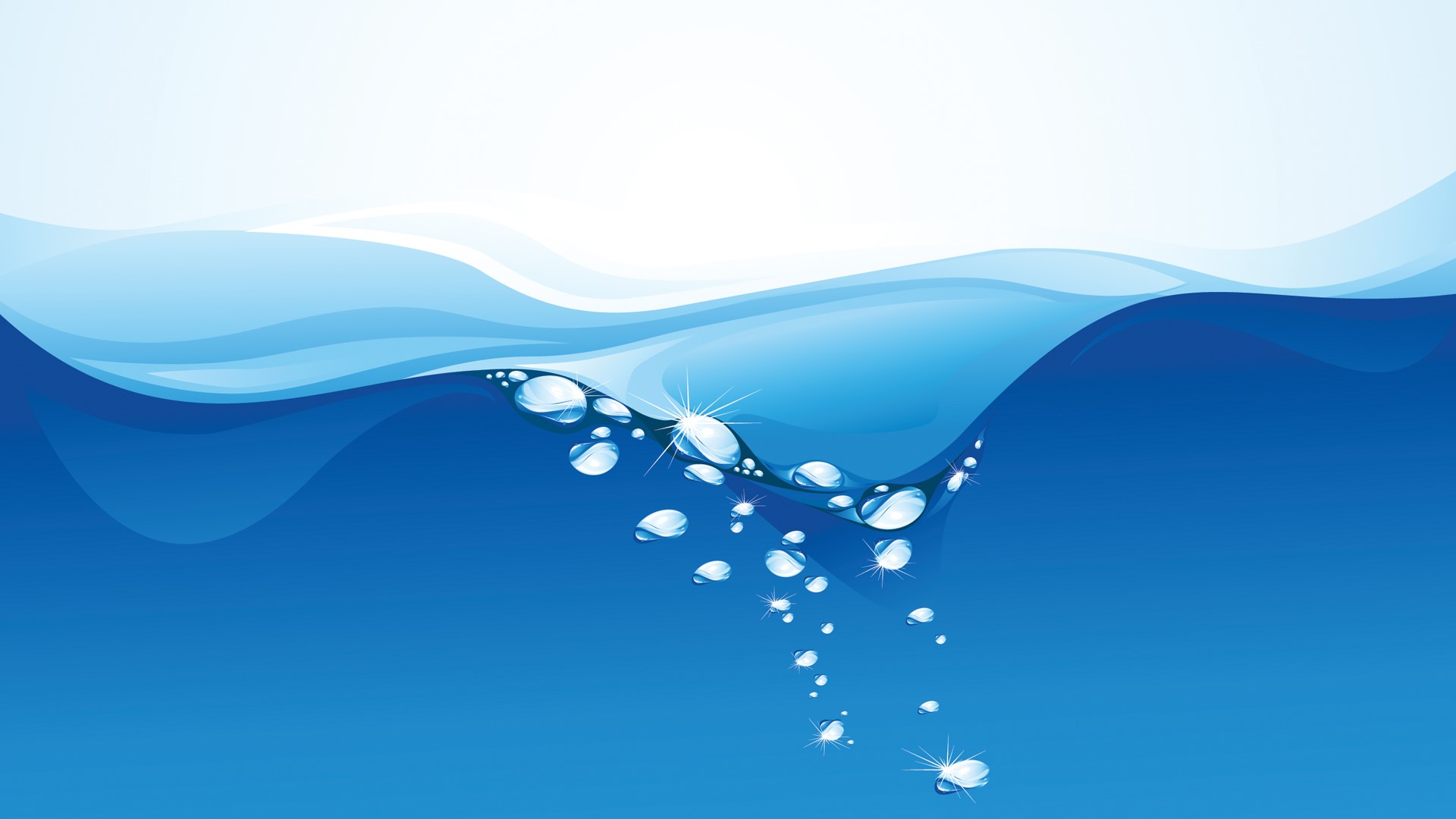 Abstract blue water with bubbles HD Wallpaper