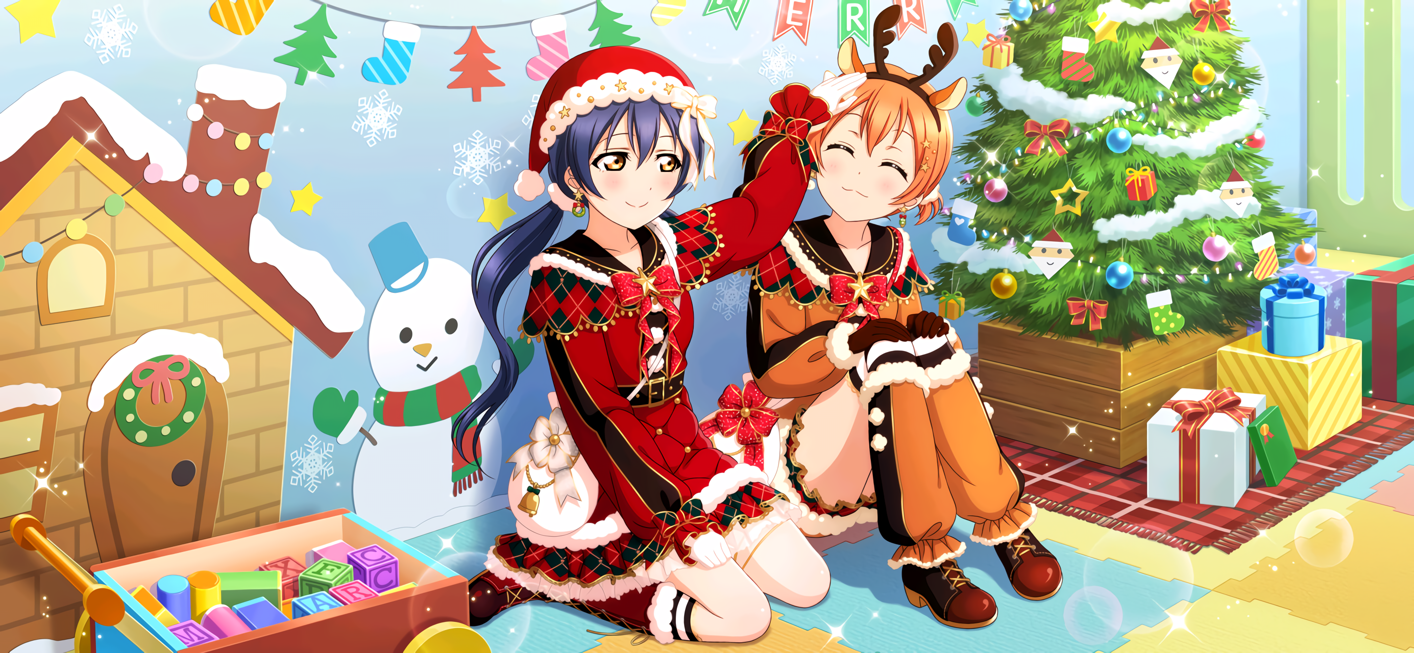 Umi Sonoda and Rin Hoshizora from Love Live! Series HD Wallpaper
