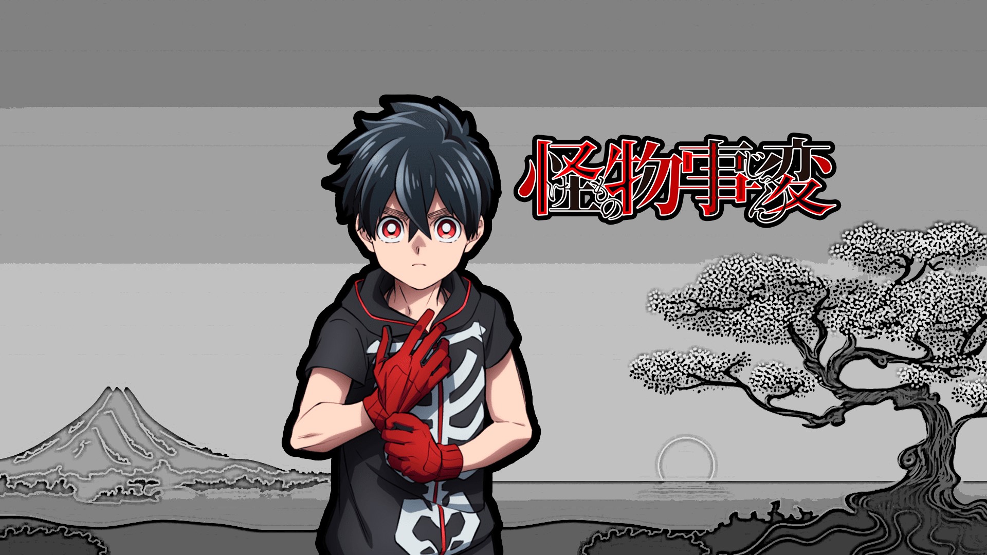 Anime boy with red eyes and gloves HD Wallpaper
