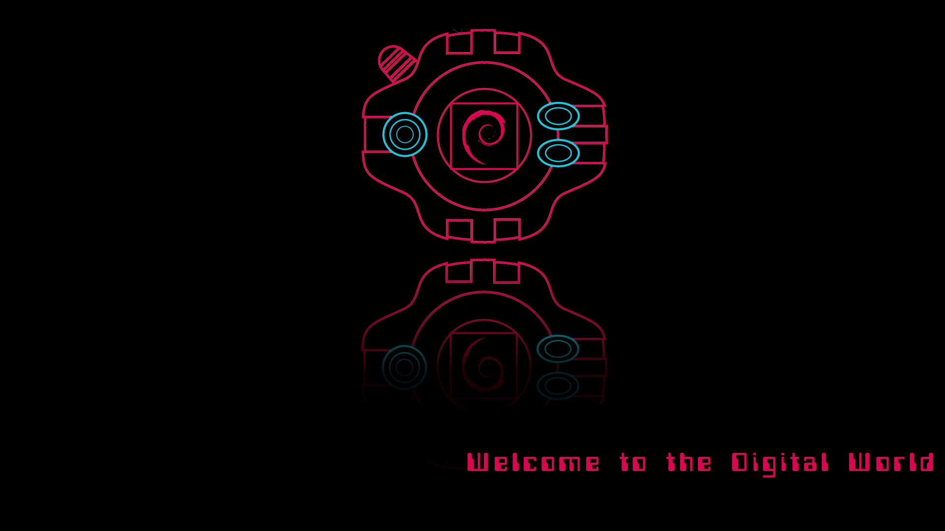 Digimon Crest of Courage and Debian logo HD Wallpaper