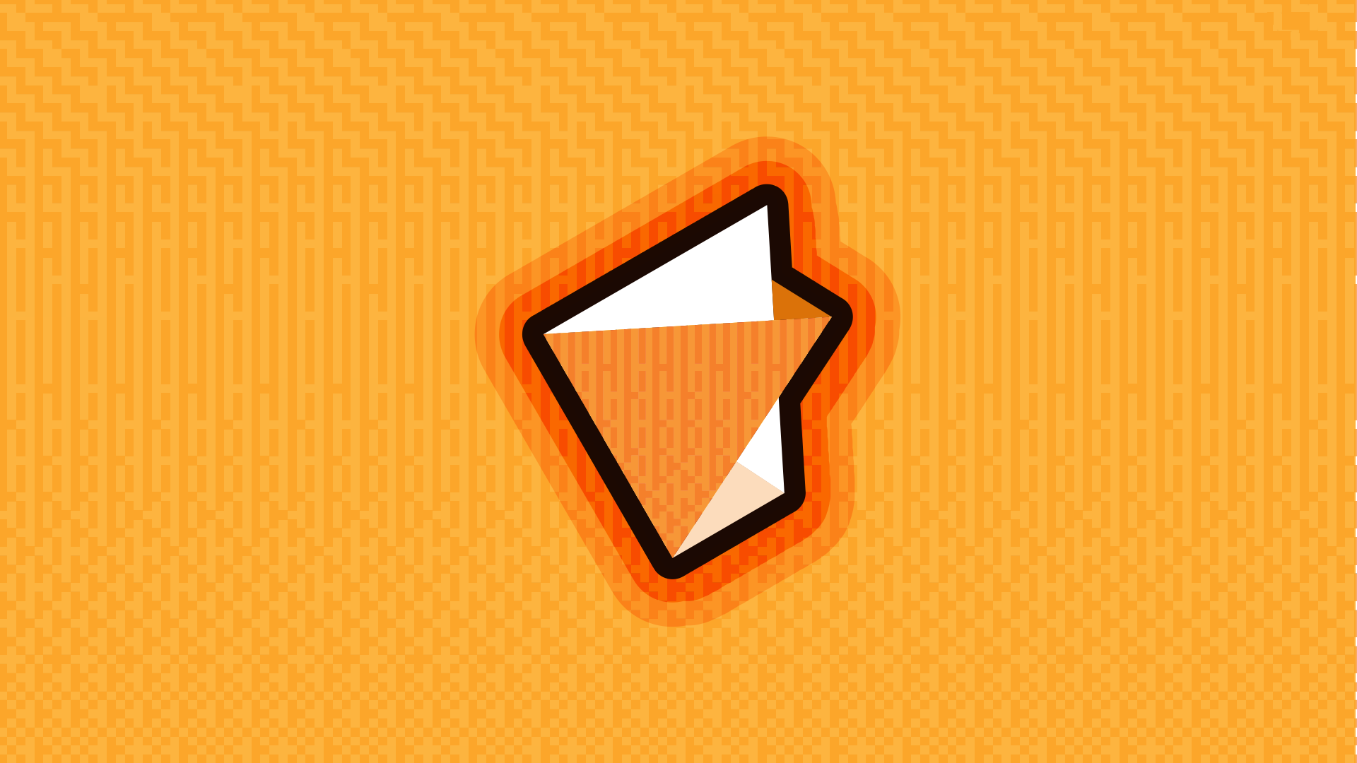Abstract orange geometric pattern with a stylized orange and white shape HD Wallpaper