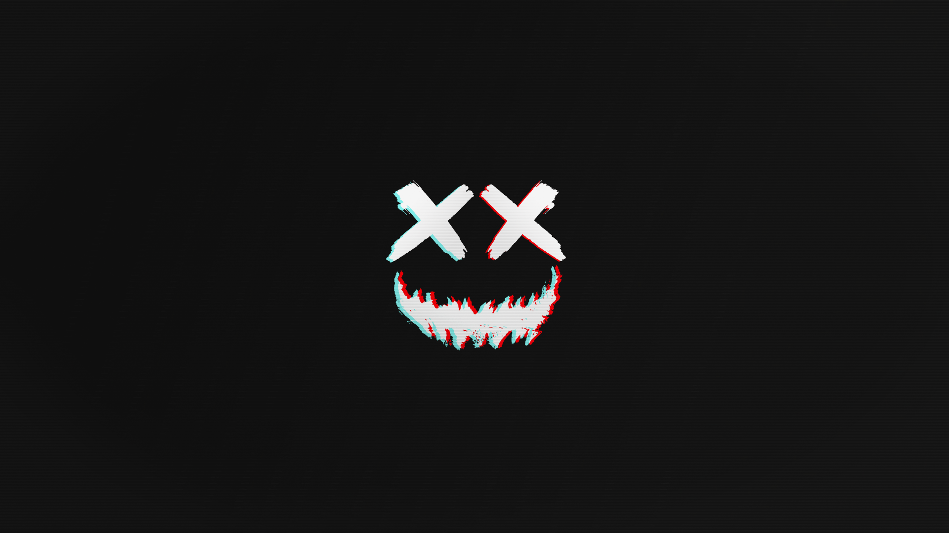 Glitch art smiley face logo HD Wallpaper