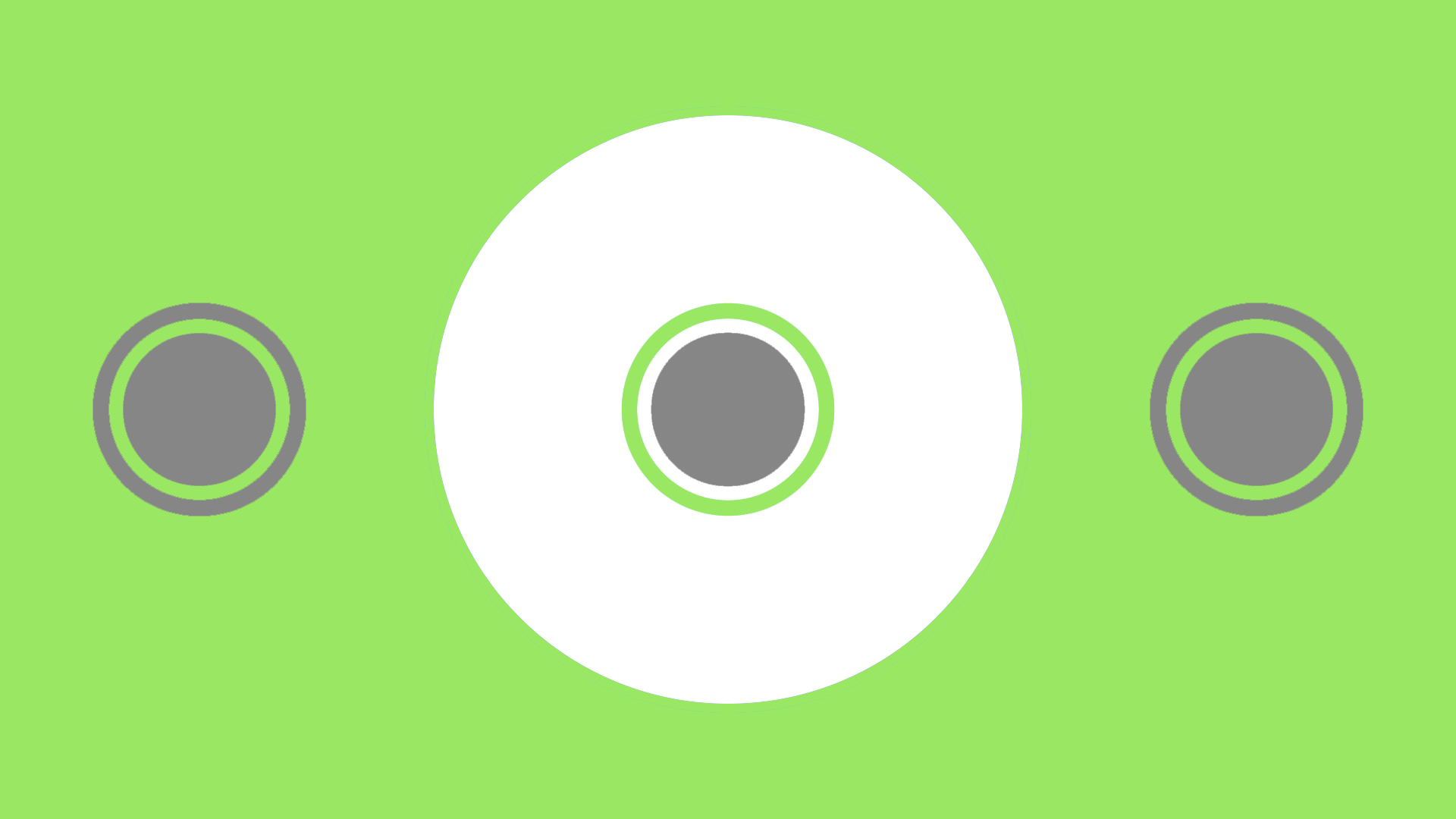 Minimalist abstract circles on green background HD Wallpaper