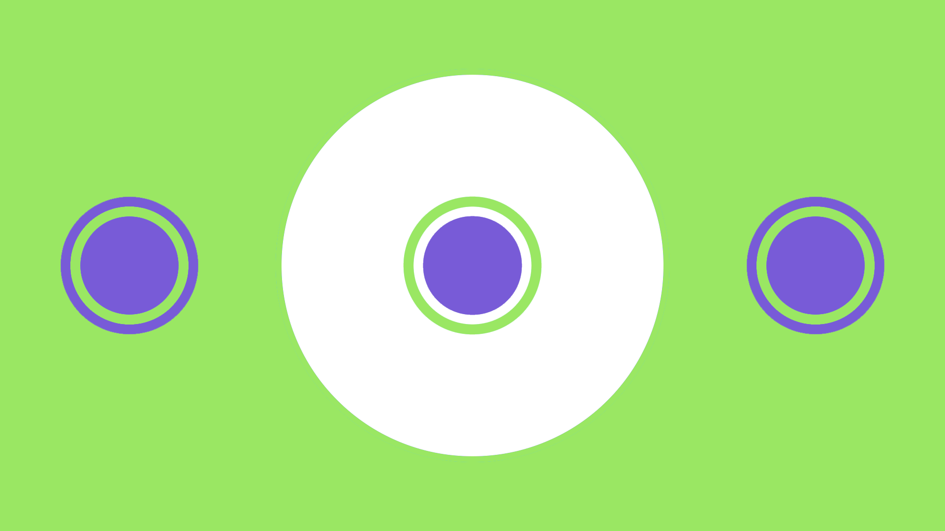 Green background with purple and white circles HD Wallpaper