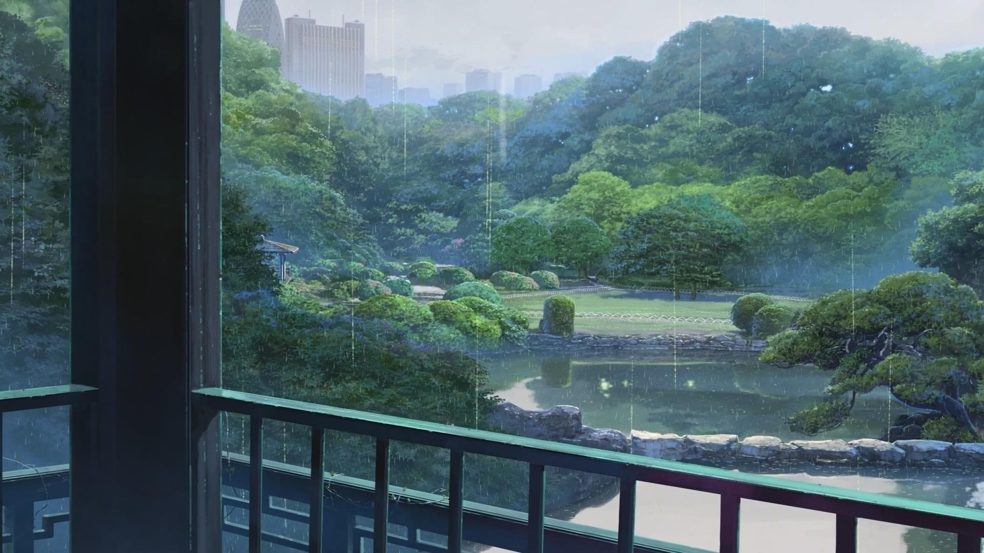 The Garden of Words anime rain HD Wallpaper