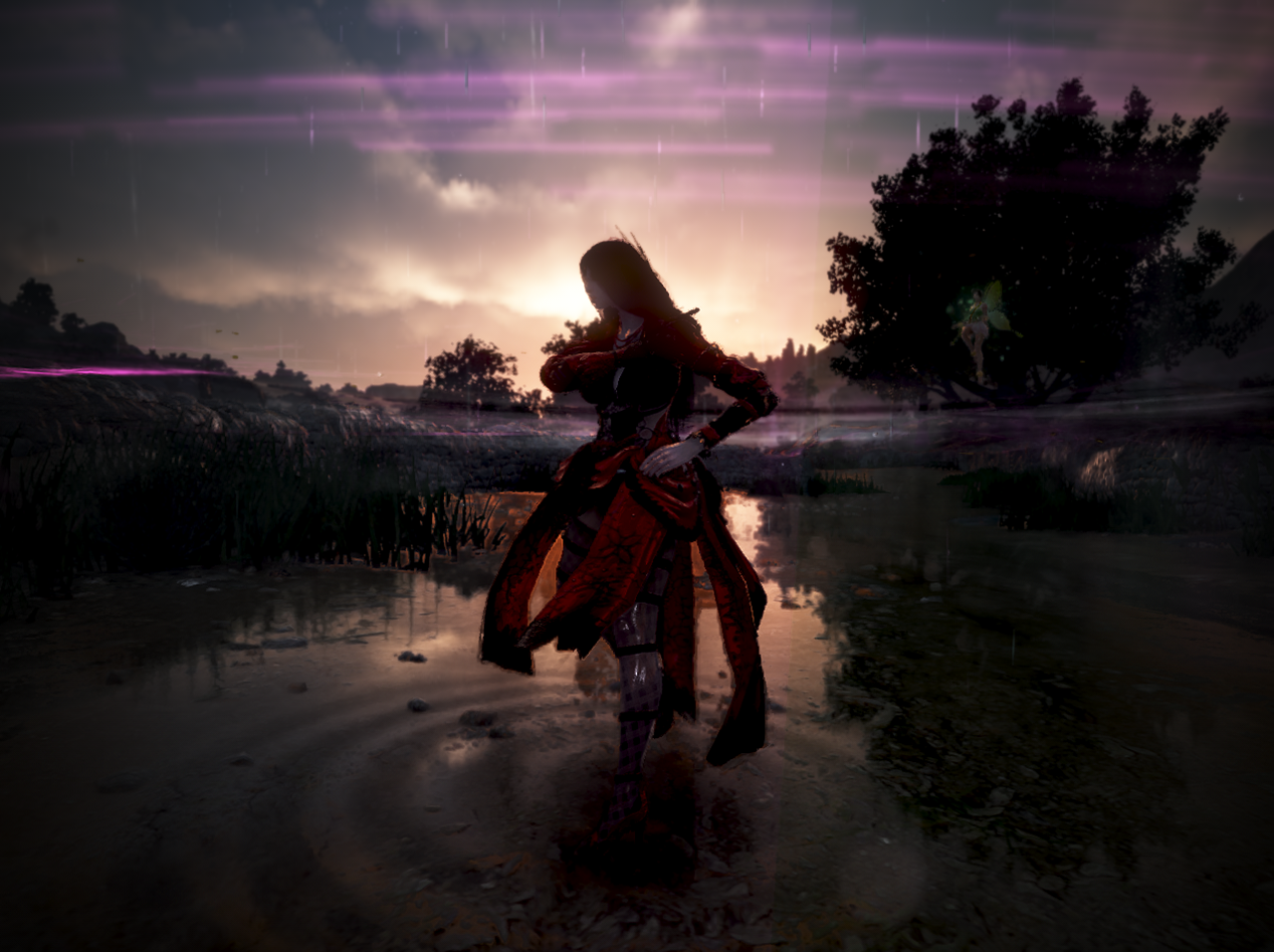 Nova from Black Desert in a watery landscape HD Wallpaper