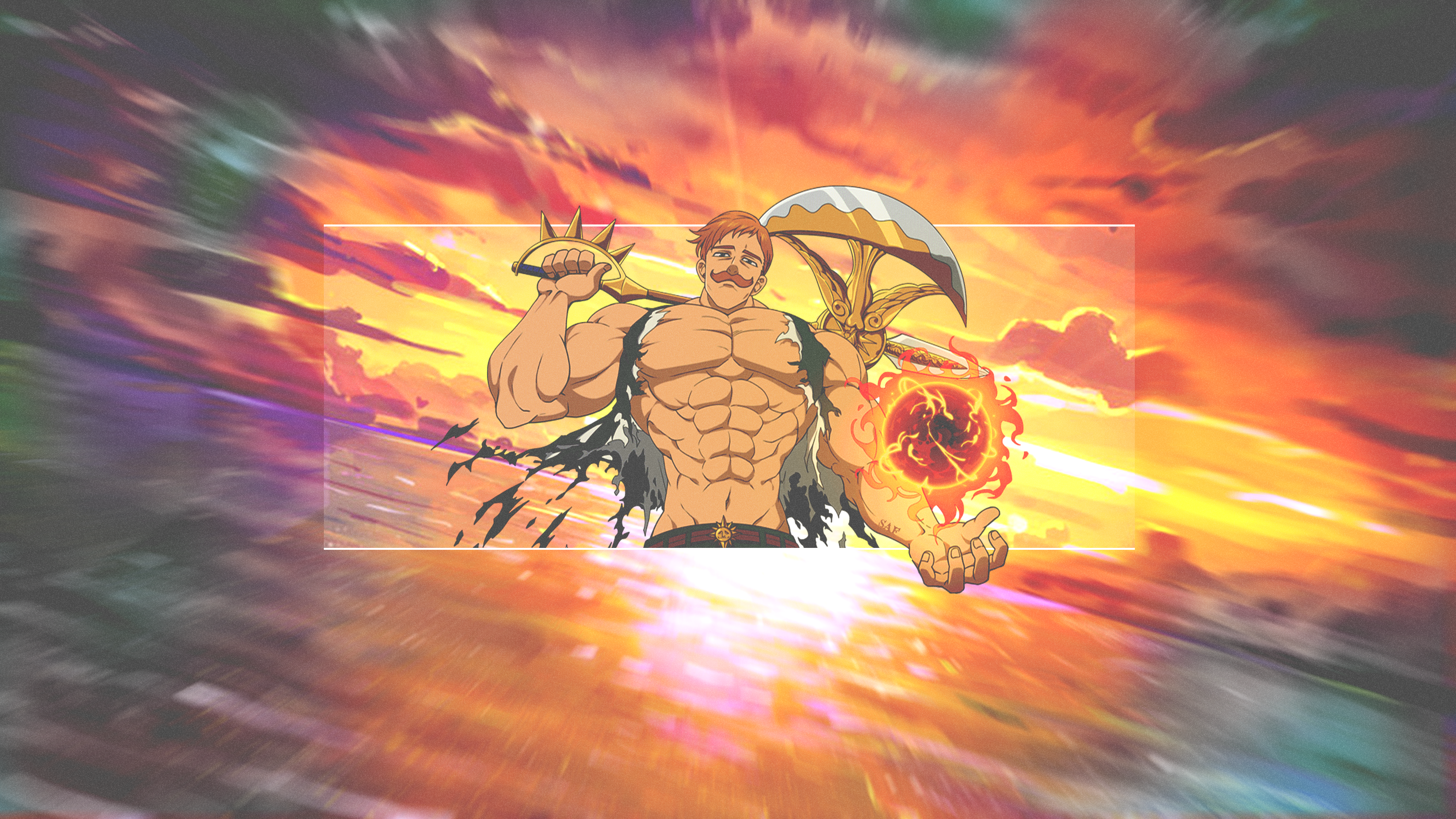 4K Escanor from Nanatsu no Taizai with a sun. HD Wallpaper