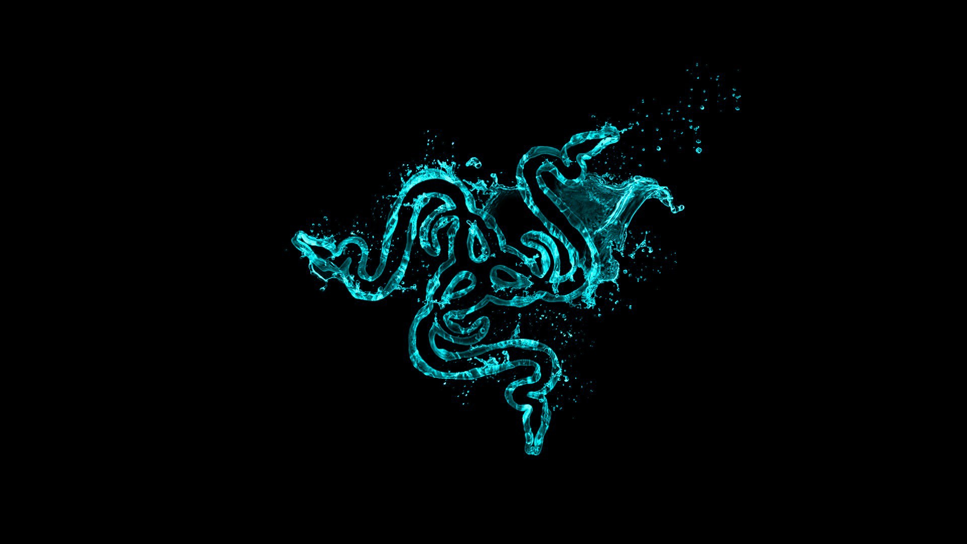 Razer logo made of turquoise water splashes HD Wallpaper