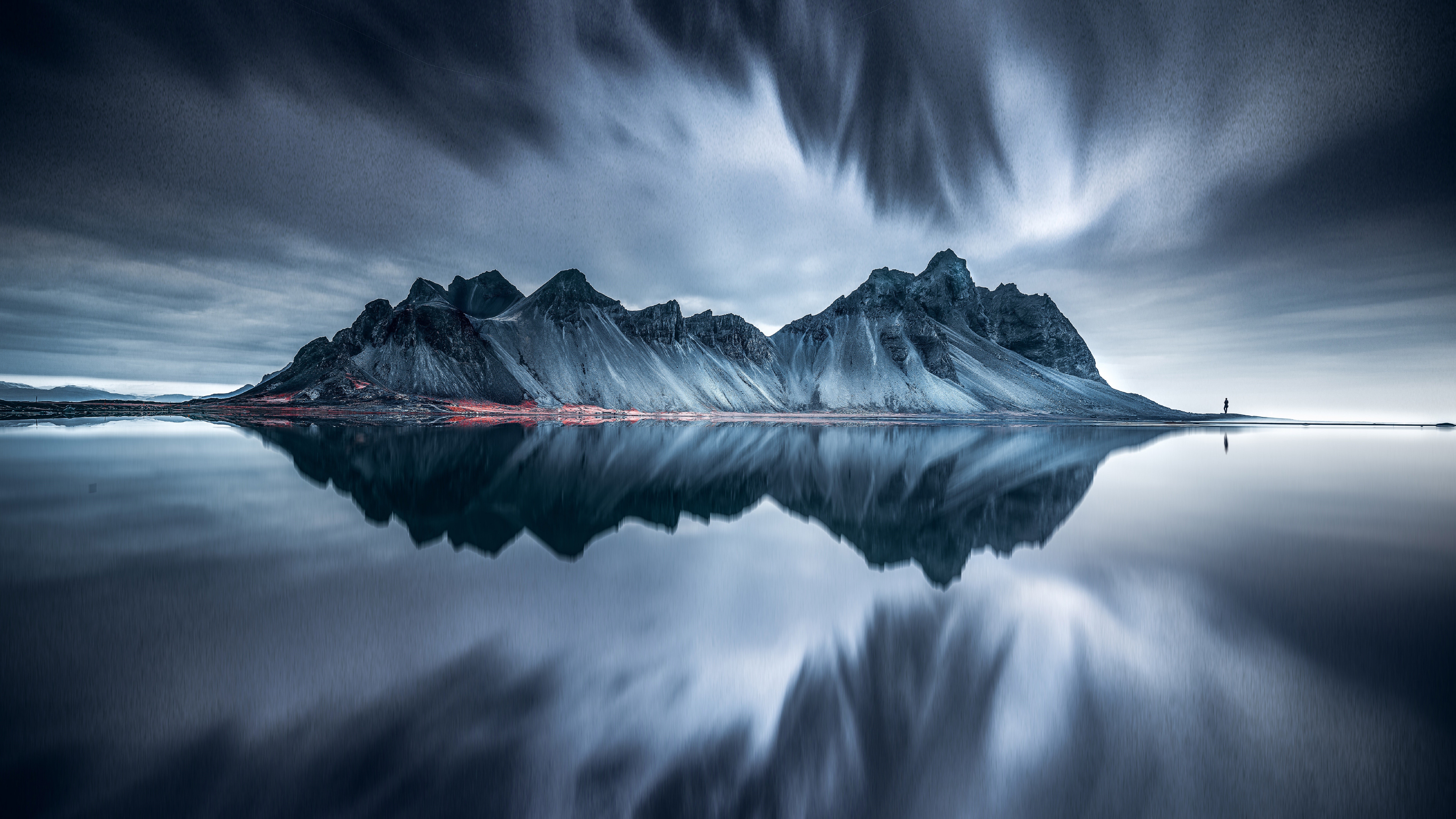 4K Vestrahorn Mountain Reflection Iceland HD Wallpaper